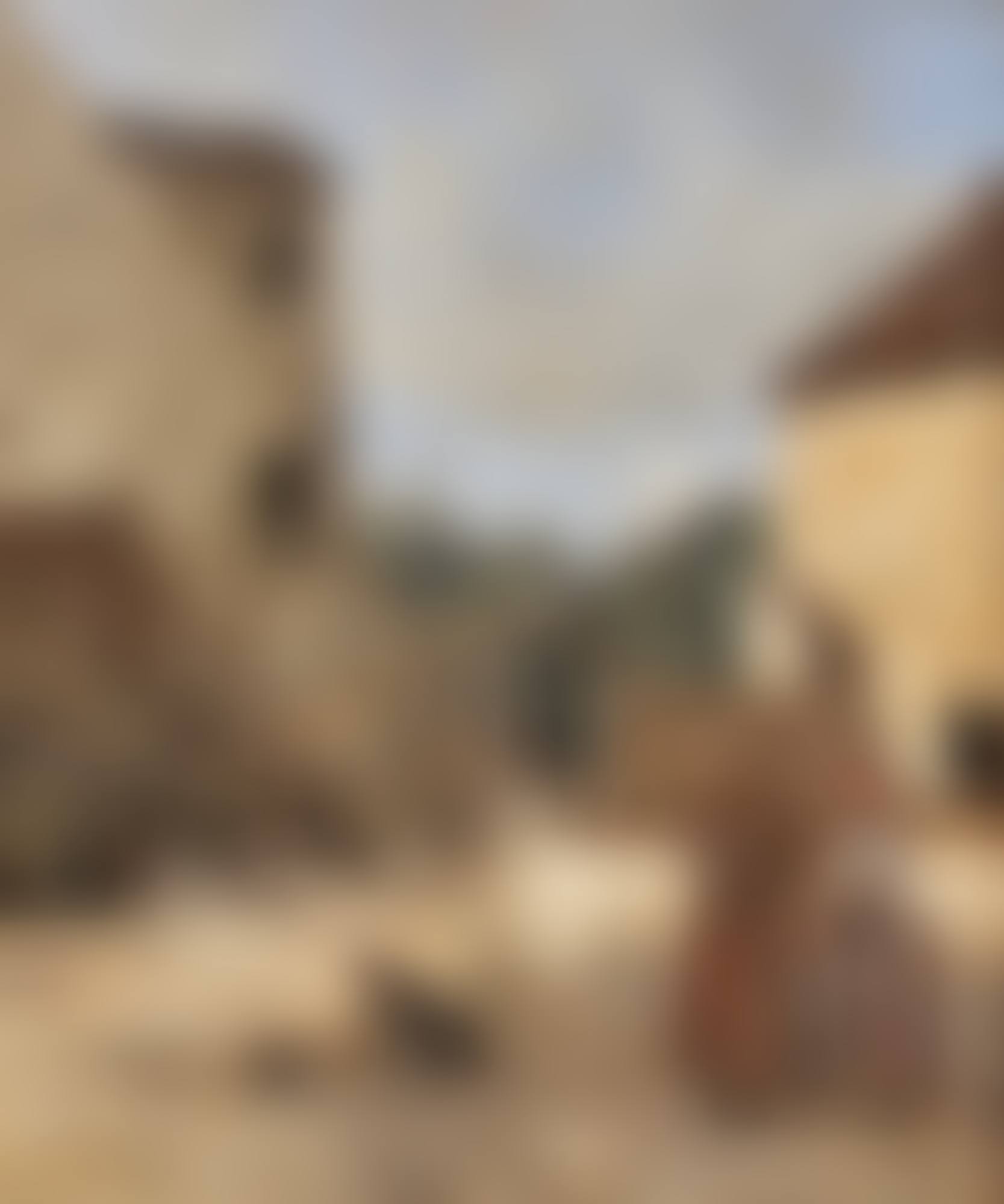 Trois paysannes causant dans une cour rustique (preview)