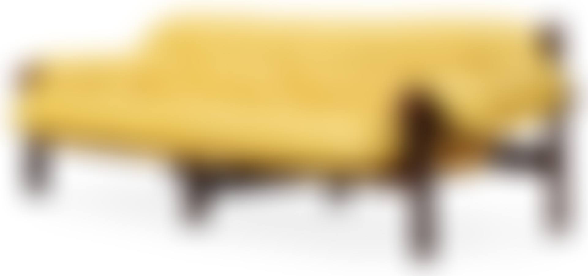 A Percival Lafer palisander and yellow leather sofa (preview)