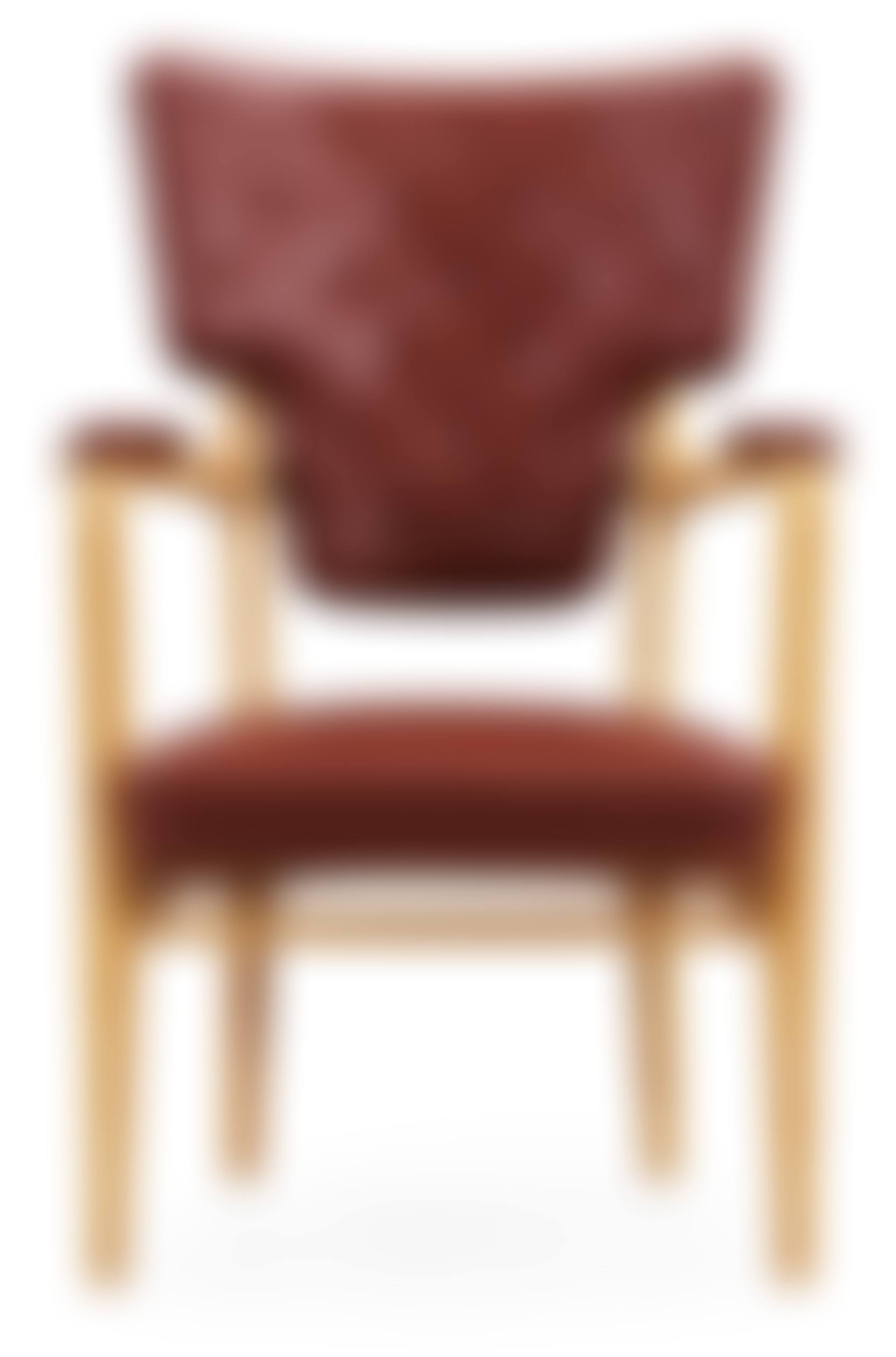 A hickory wood and brown leather armchair (preview)