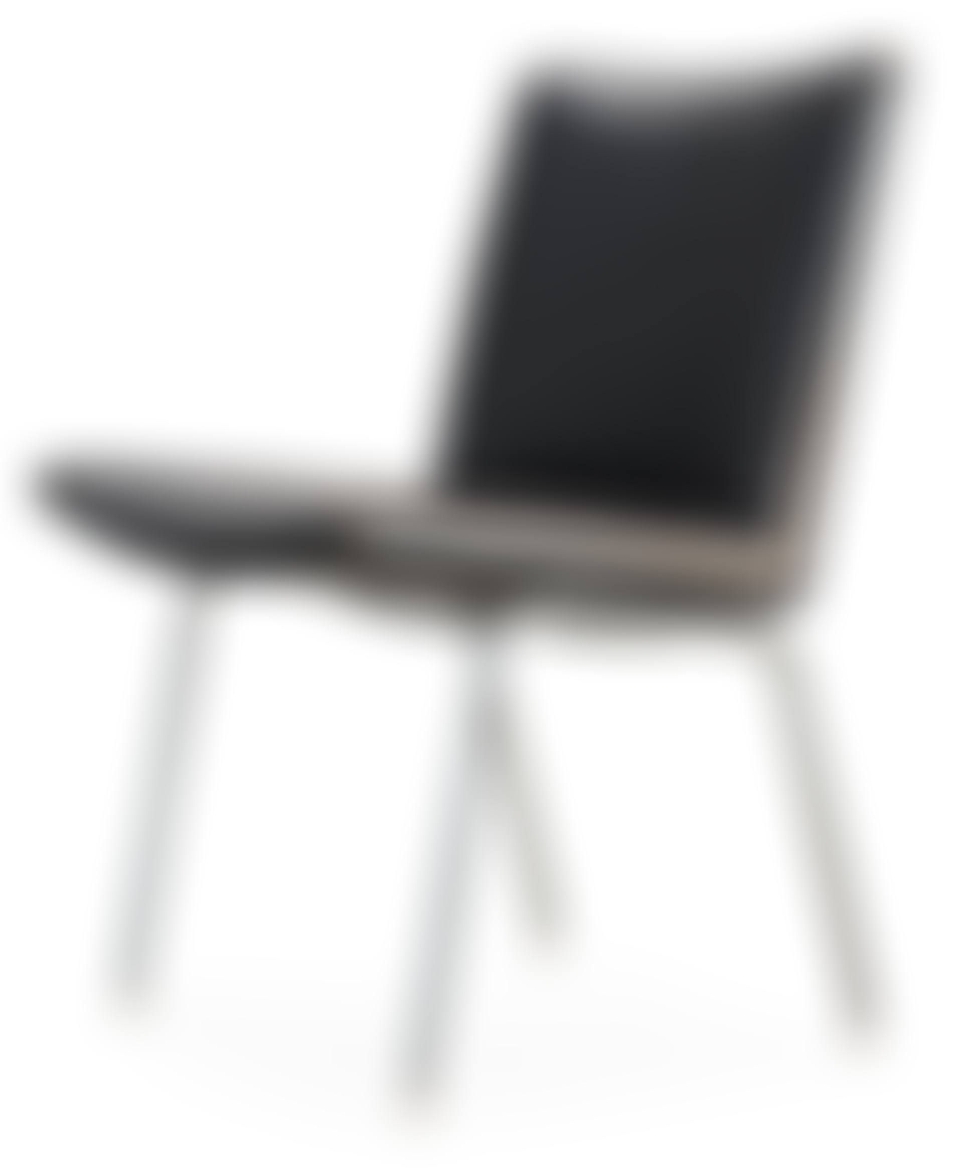 A Hans J Wegner "Kastrup" steel and black leather chair (preview)