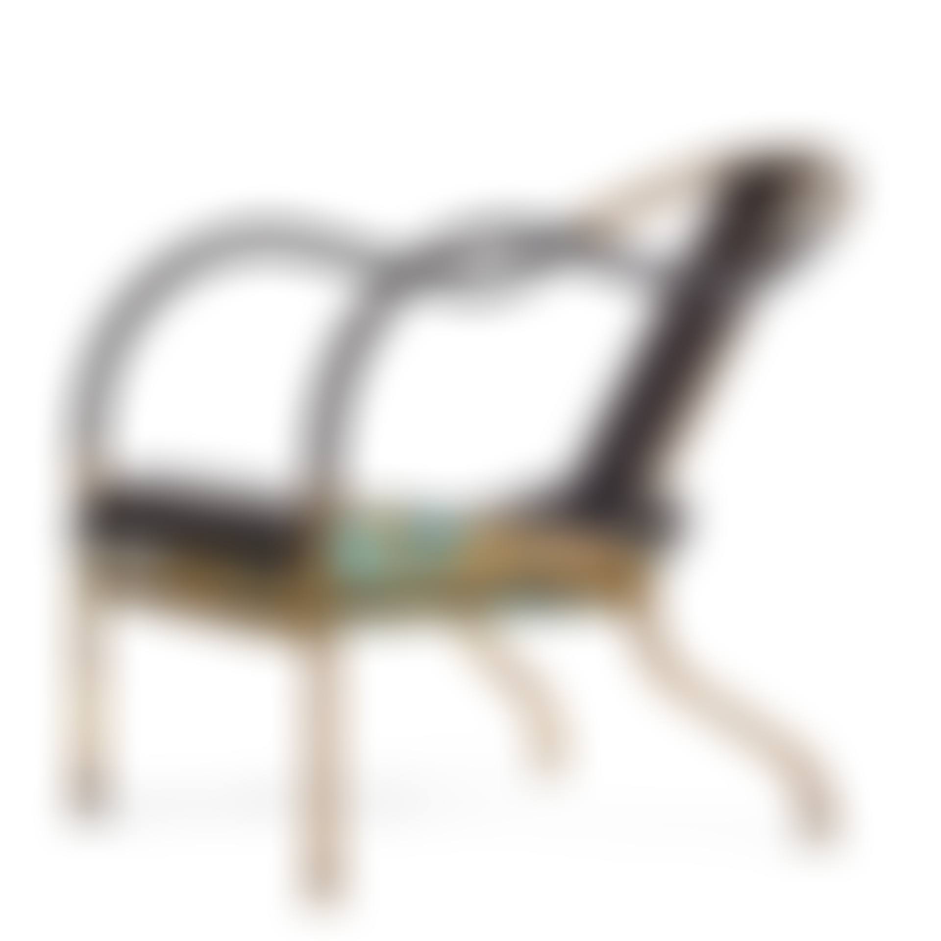 an "El Rey" brass and black leather armchair (preview)