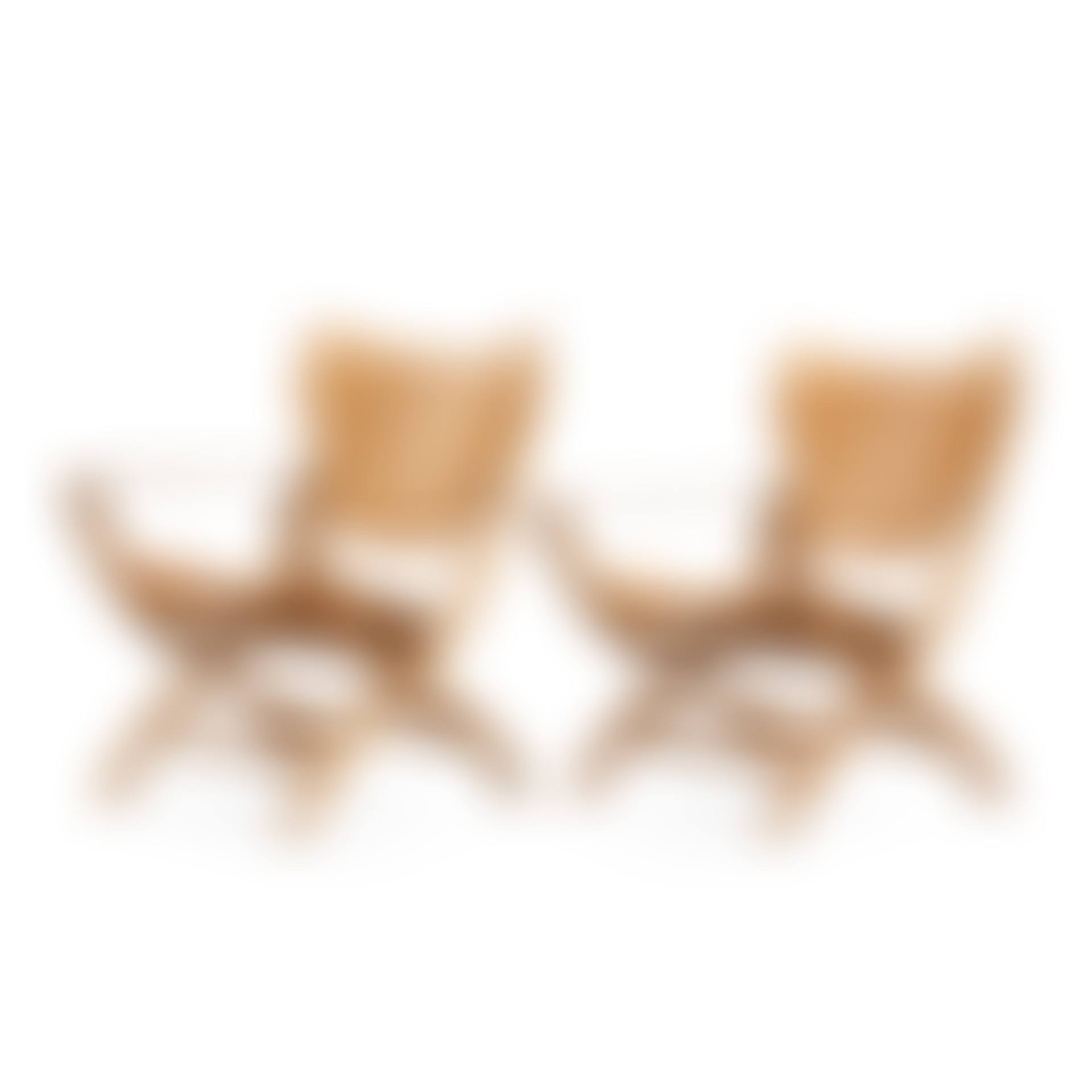 A pair of Poul Hundevad oak Egyptian folding chairs (preview)