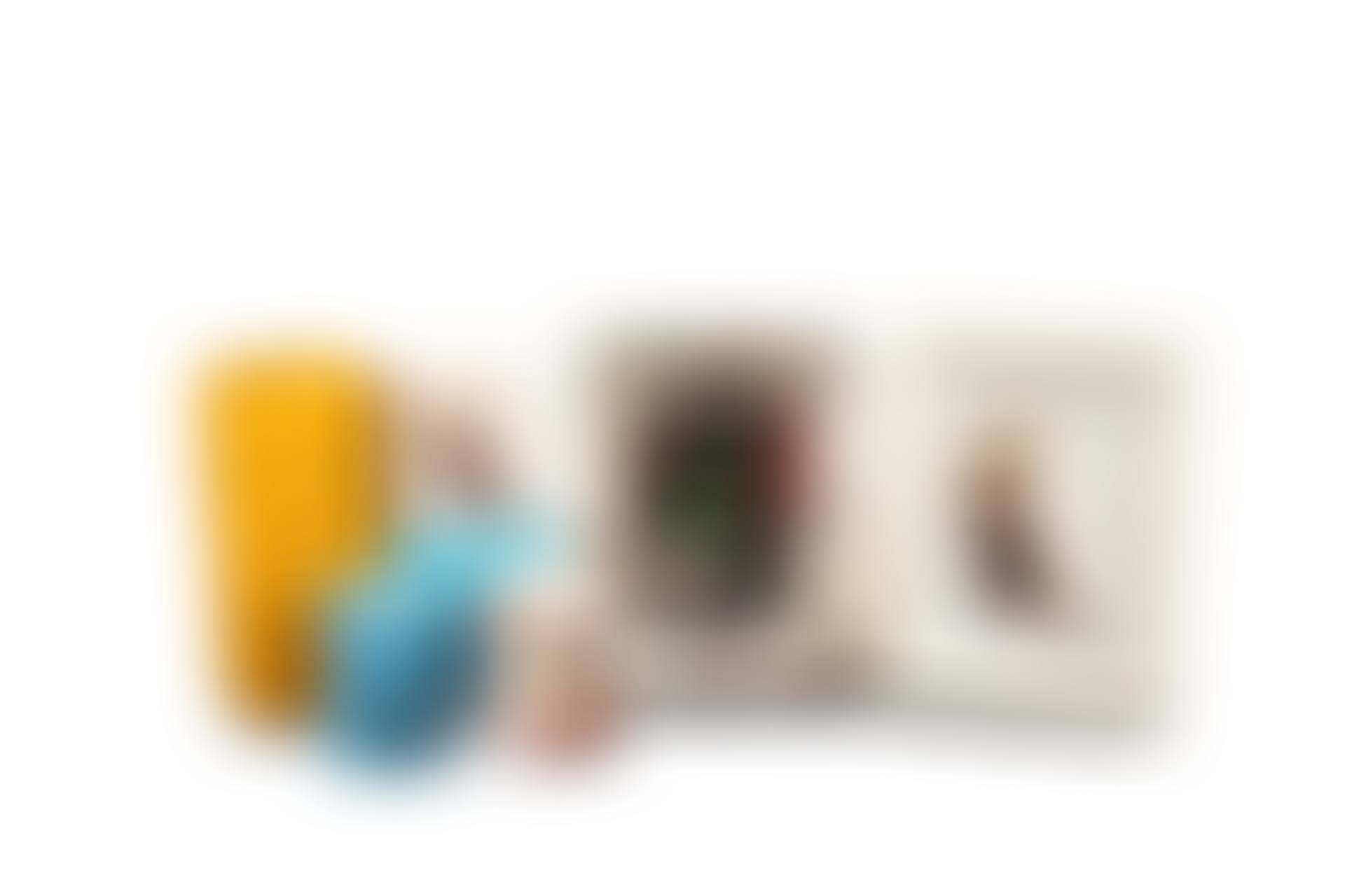 1. Scented Candle (Blue) ; 2. Scented Candle (Trumpet); 3. Cube Scented Candle (Pez Dispenser) ; 4. Tray (Glenn); & 5. Tray (Pez Dispenser) (preview)