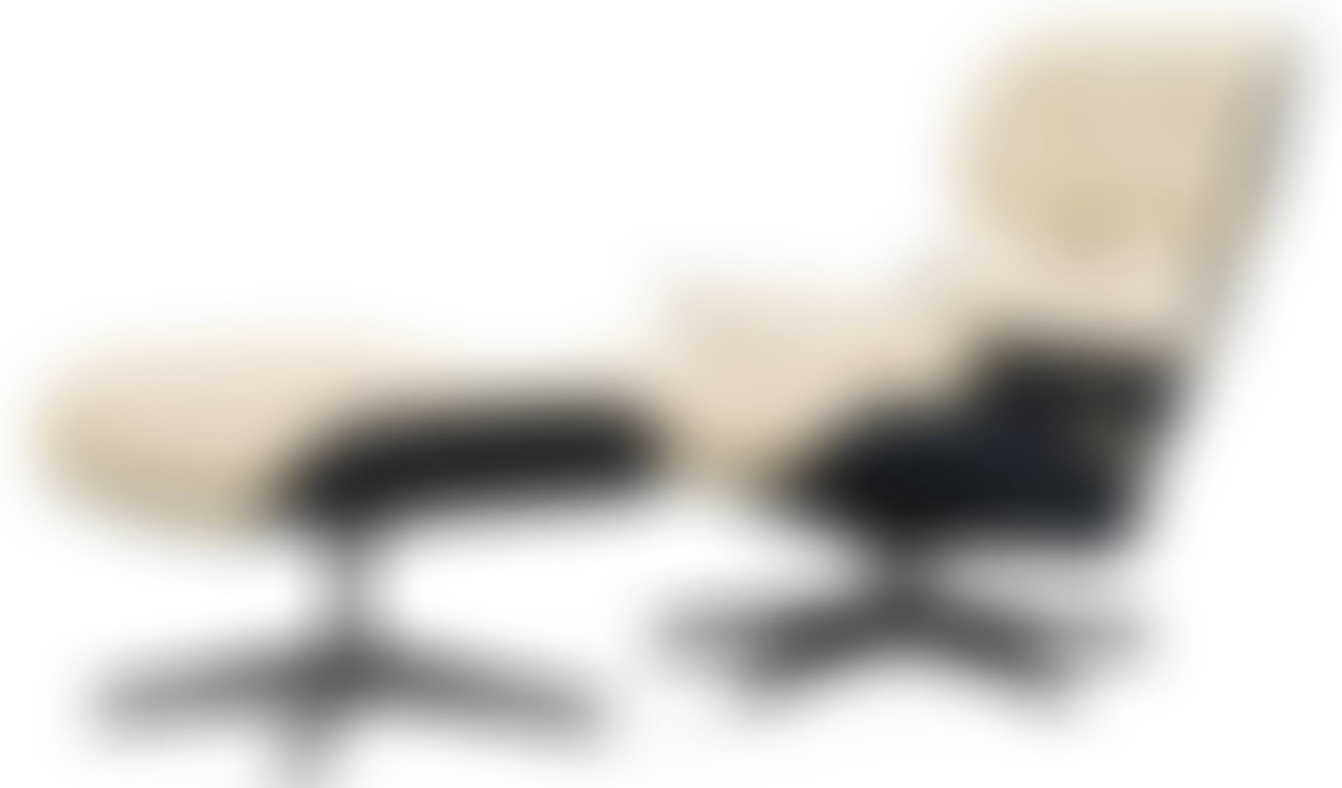 A Charles & Ray Eames white leather "Lounge Chair and ottoman", Vitra (preview)