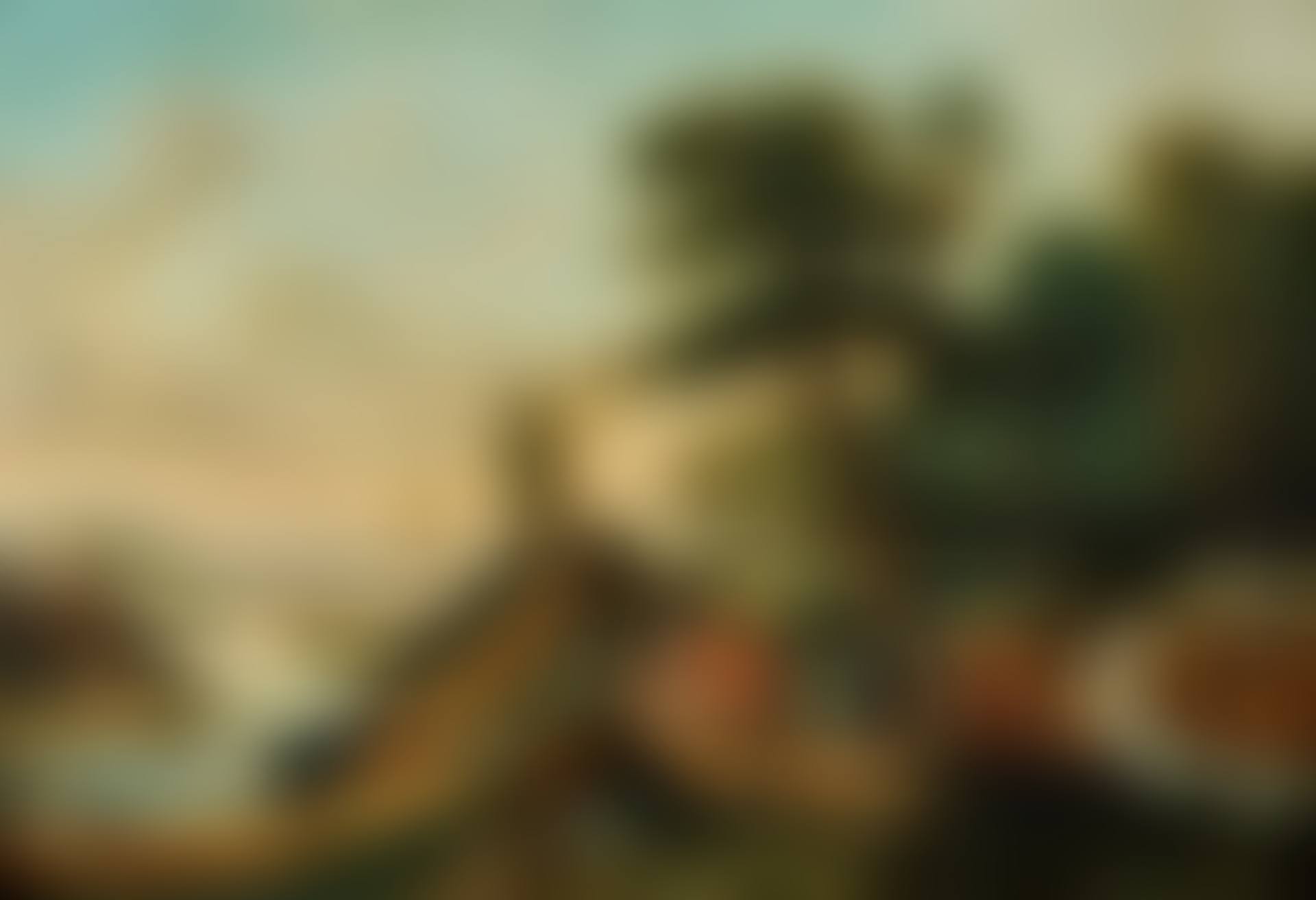 River landscape with herd of cattle and decorations (preview)