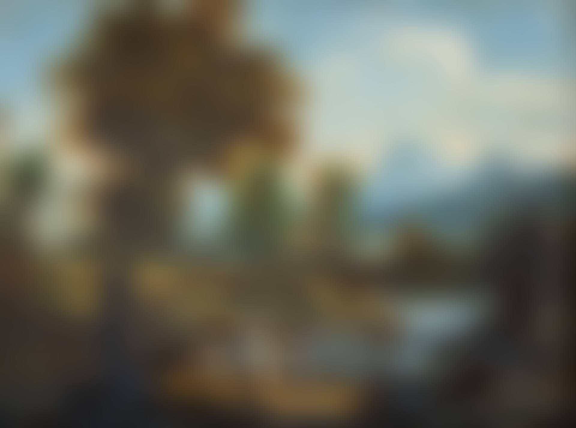 Landscape with river and decorations (preview)