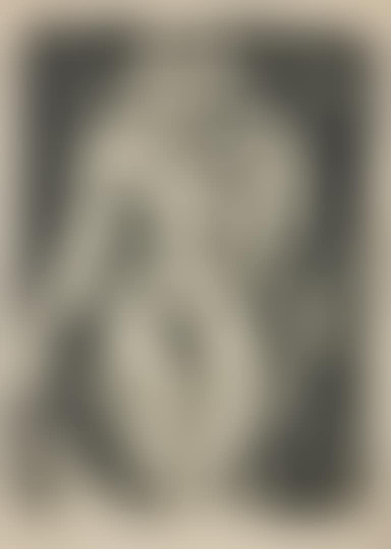 Standing nude with tiger cub. (preview)