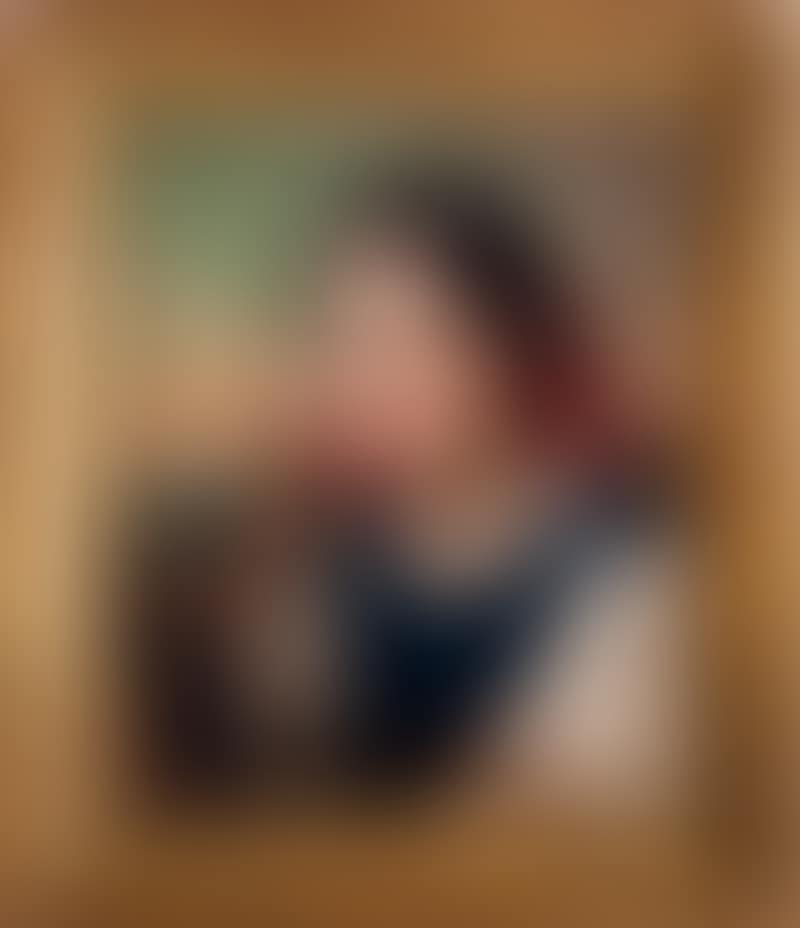 Half-length young woman with little dog (preview)