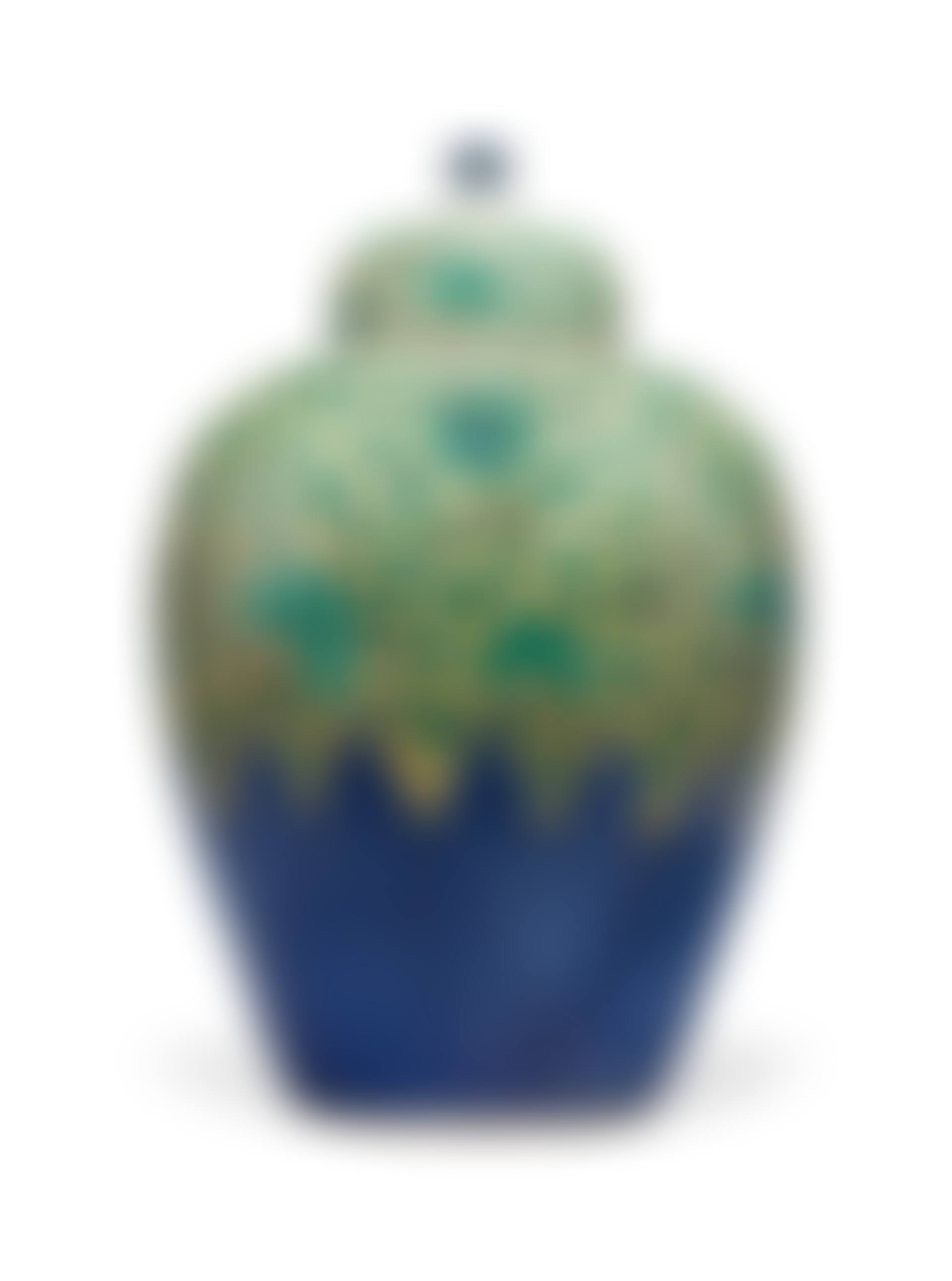 A CHINESE FAMILLE JAUNE AND POWDER-BLUE JAR AND COVER (preview)
