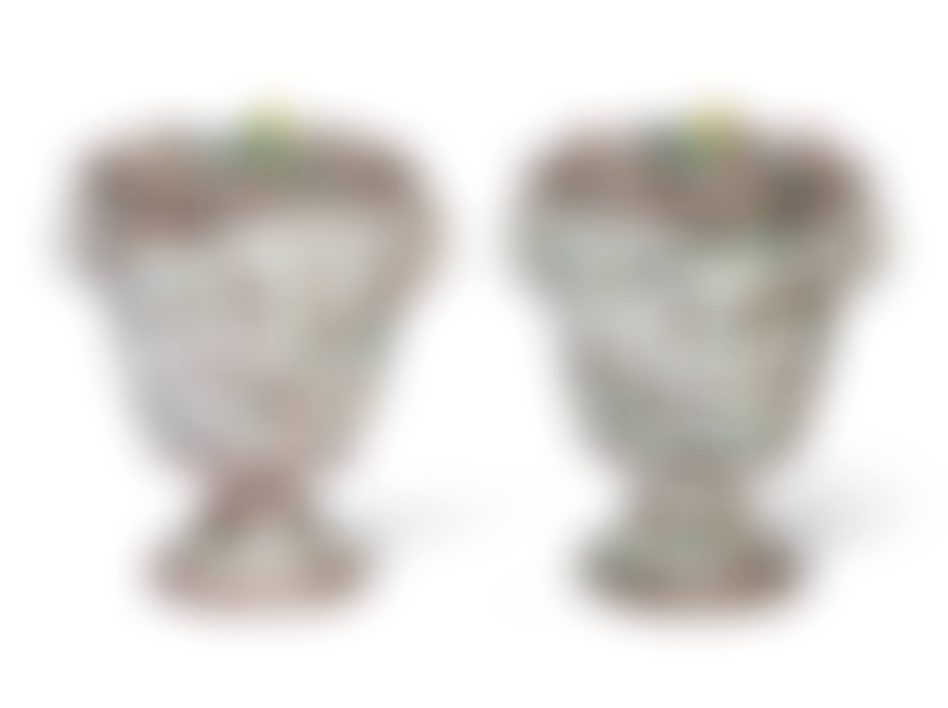 A PAIR OF SAVONA MAIOLICA VASES AND COVERS (preview)
