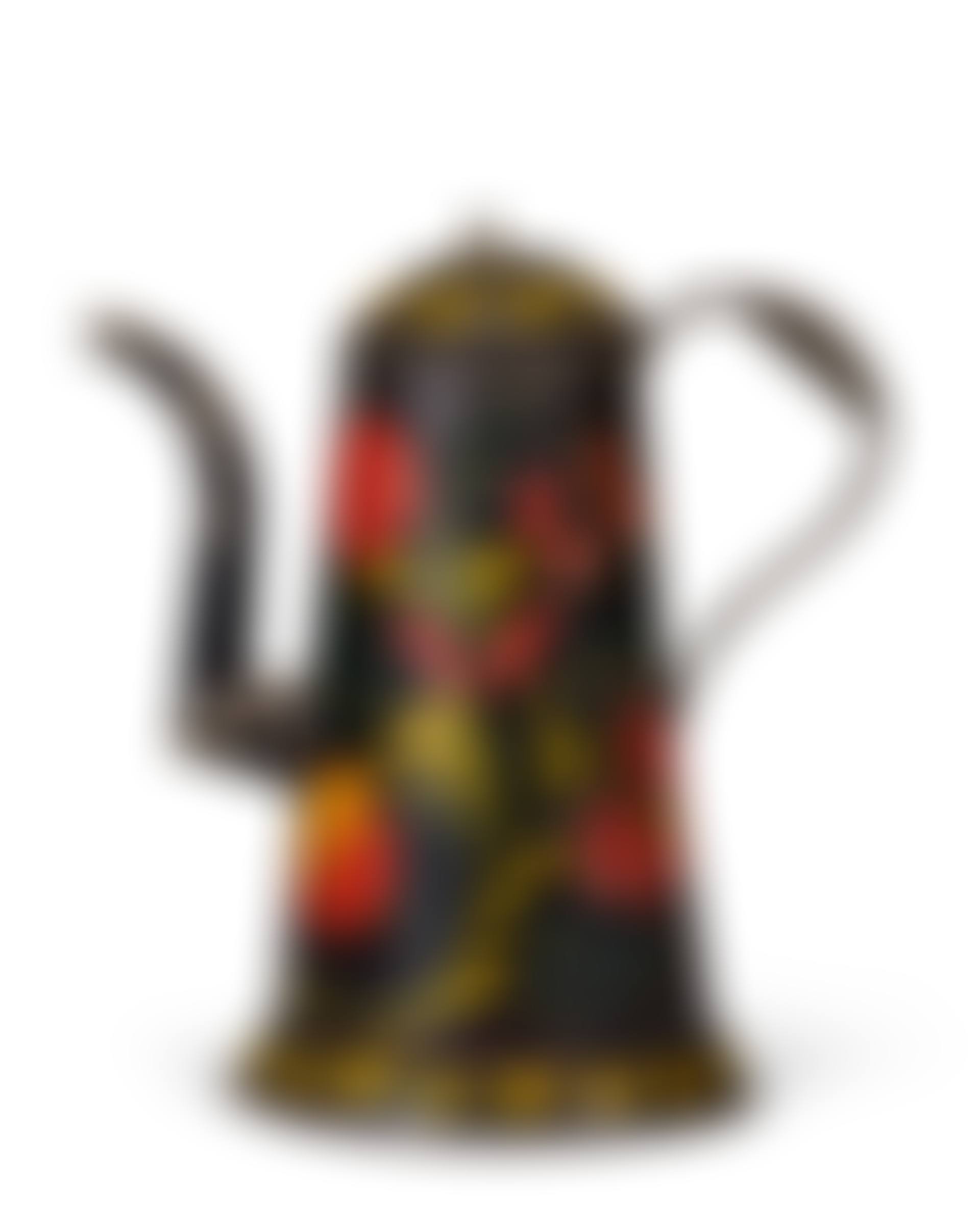 A BLACK PAINT-DECORATED TOLEWARE COFFEE POT (preview)