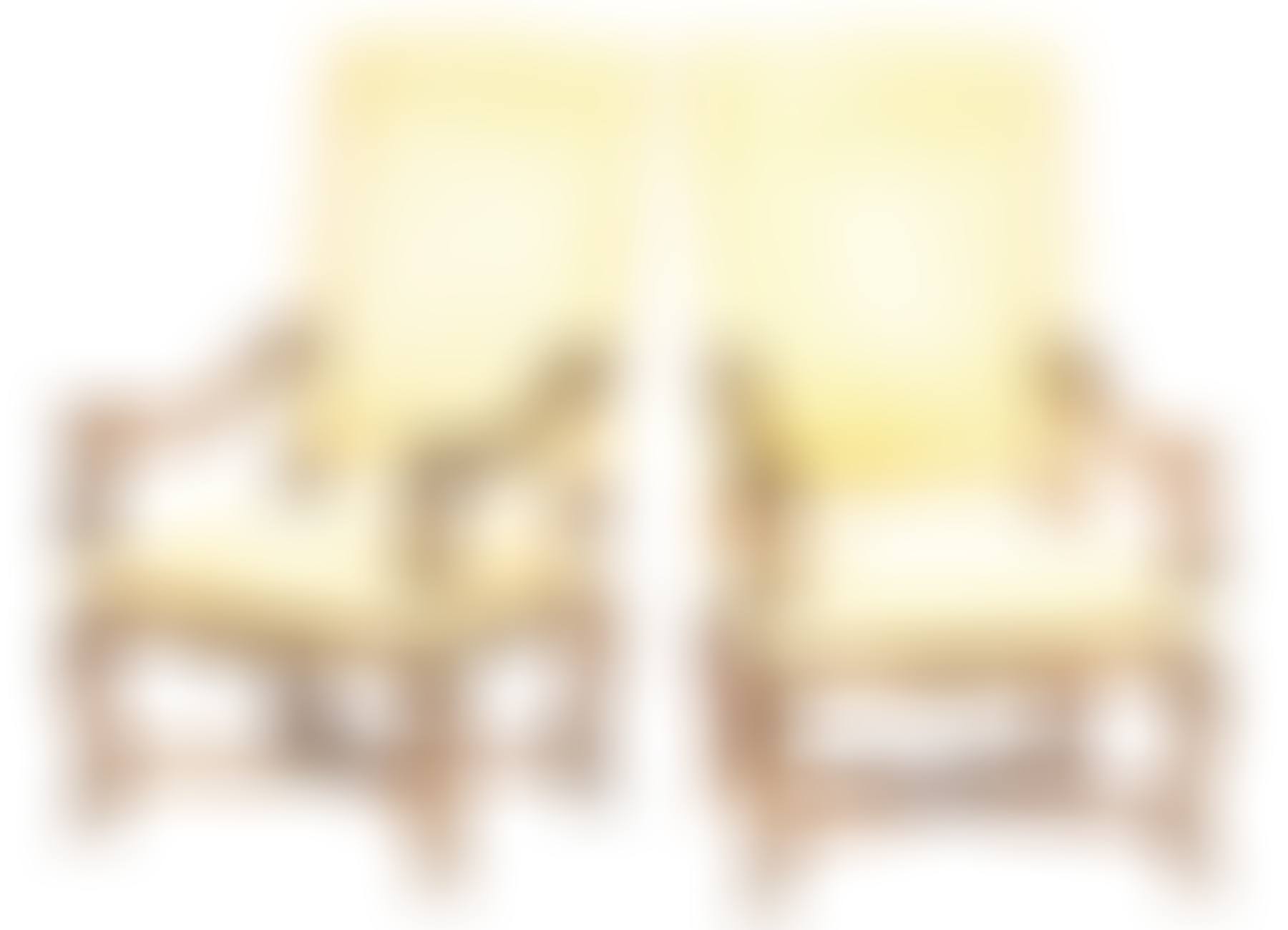 Pair of Regence Carved Giltwood Fauteuils a la Reine (preview)
