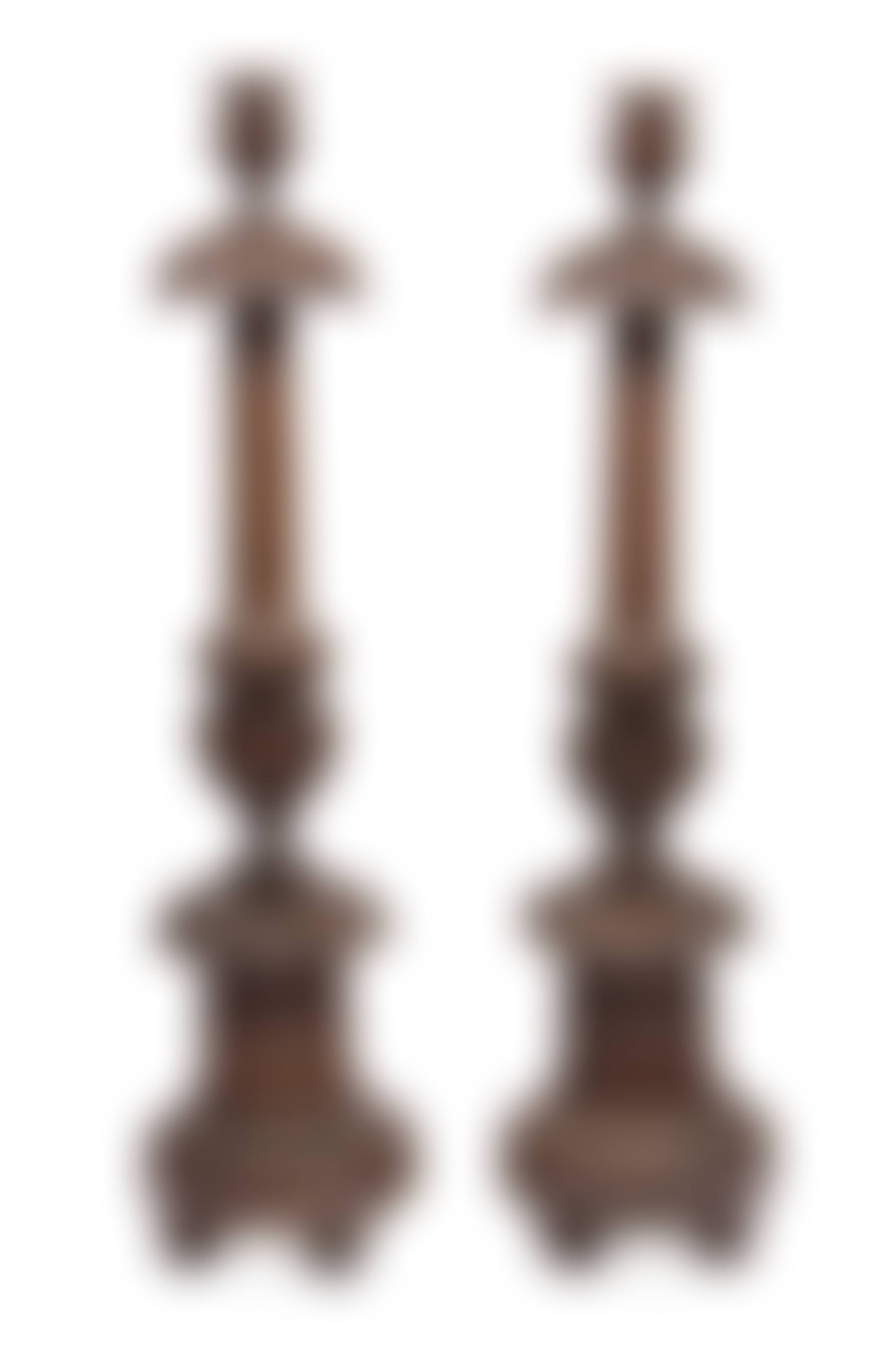 Pair of Monumental Italian Carved Wood Torcheres (preview)