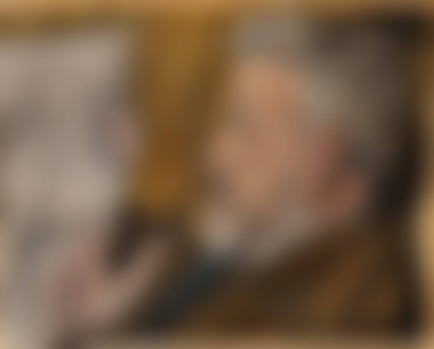Portrait of a man in profile with a pipe, reading the newspaper (preview)