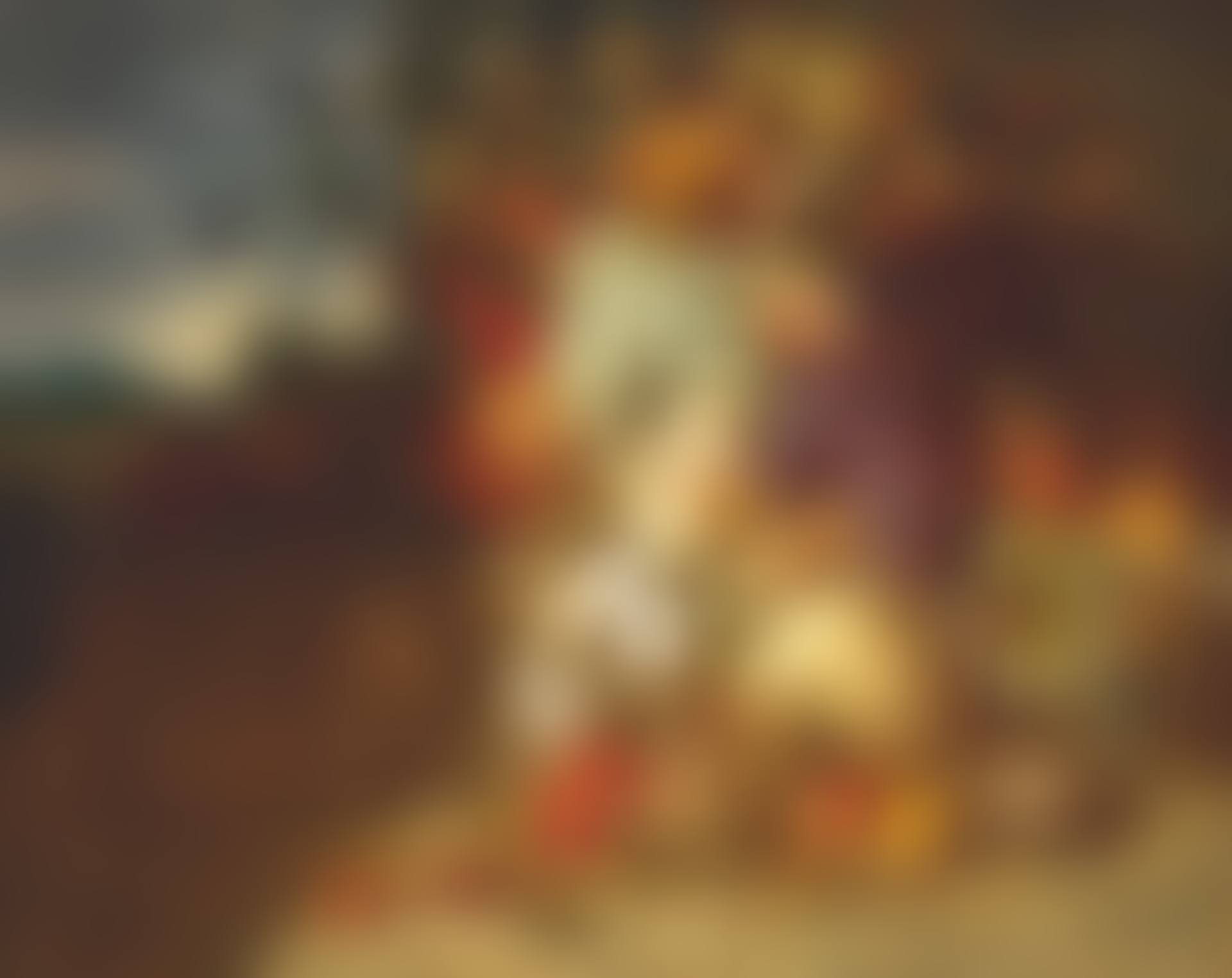 Grapes, peaches, a melon and other fruit on a stone frieze with a bird’s nest (preview)