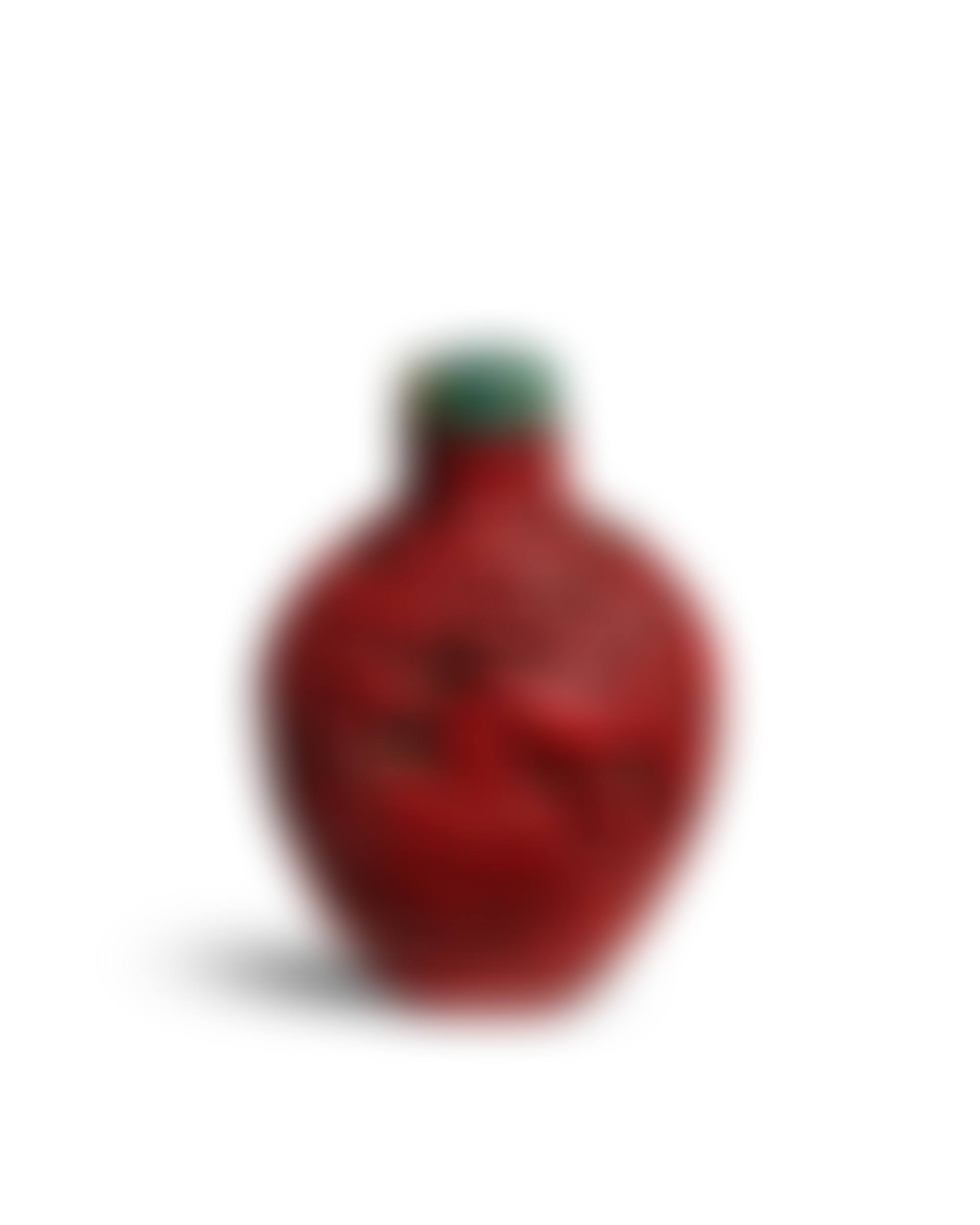 A CARVED CINNABAR LACQUER "LOTUS GATHERING" BOTTLE (preview)