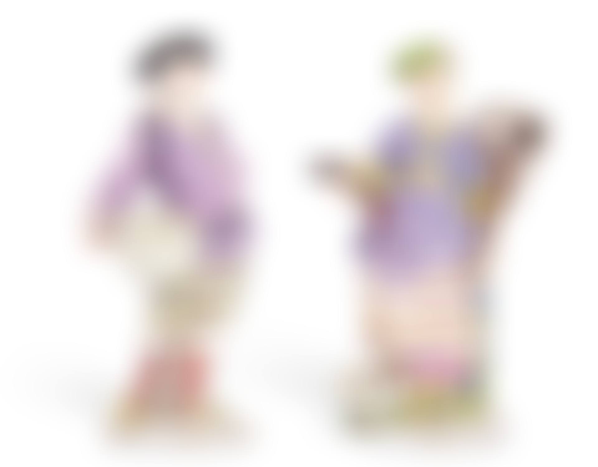 A PAIR OF MEISSEN PORCELAIN FIGURES OF A FISHERMAN AND FISHERWOMAN (preview)