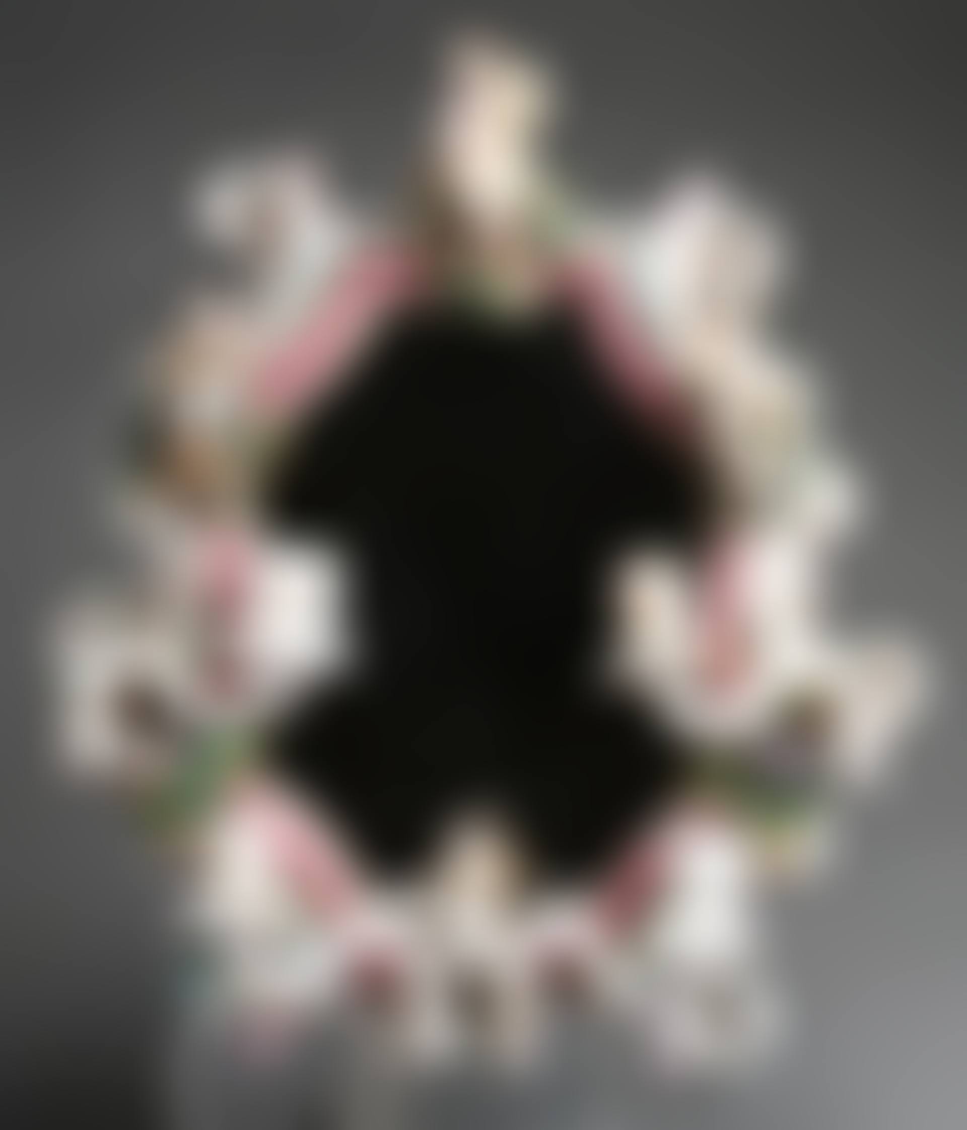 German Porcelain Allegorical Mirrored Four-Light Sconce and a Pair of Mirrored Wall Brackets (preview)