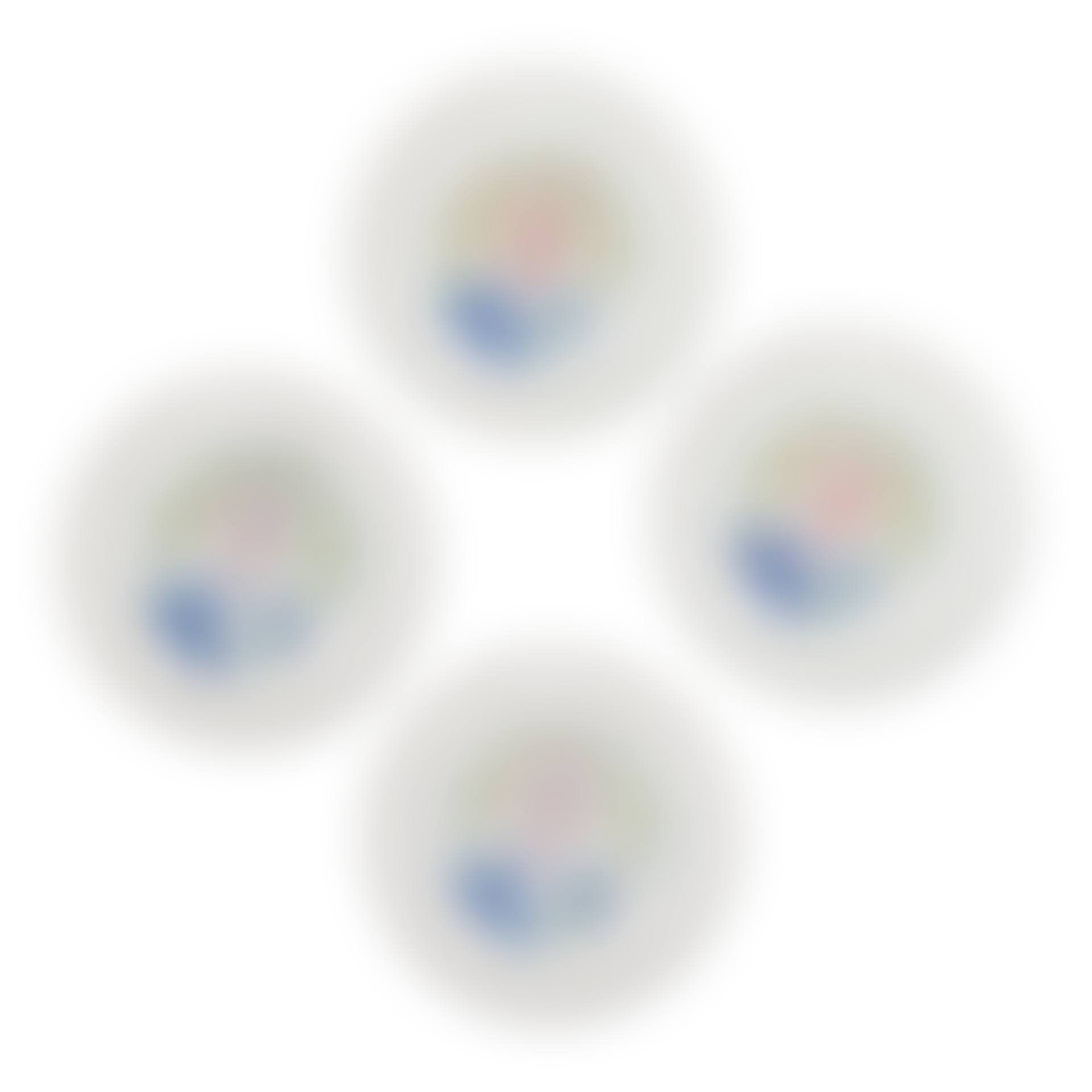 FOUR CHINESE DOUCAI " SHOU AND PEACH TREE" DISHES (preview)