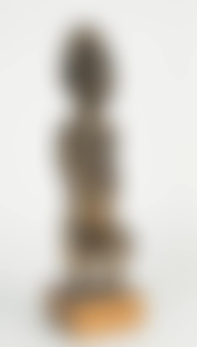 AFRICAN BAULE CARVED WOOD SEATED FIGURE (preview)