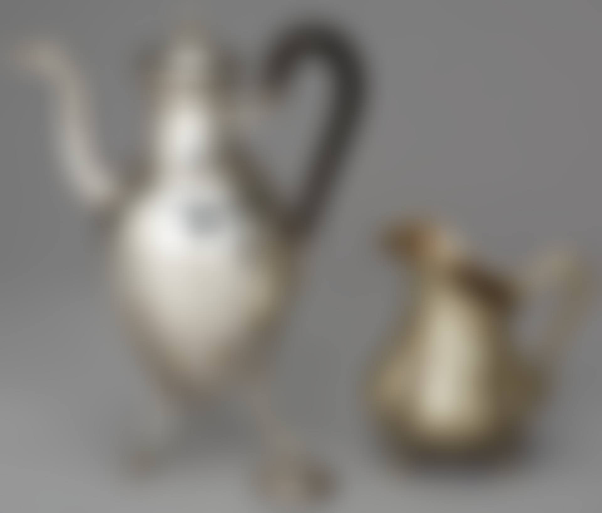 Coffee pot and brooch Silver (preview)