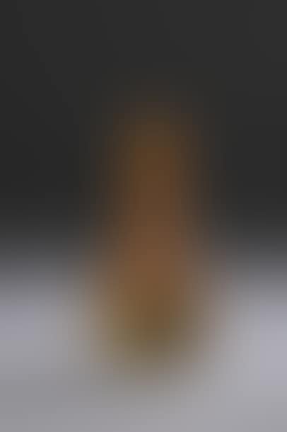 Miniature pear-shaped vase with narrow neck and decoration of snowy landscapes in orange and enameled glass (preview)
