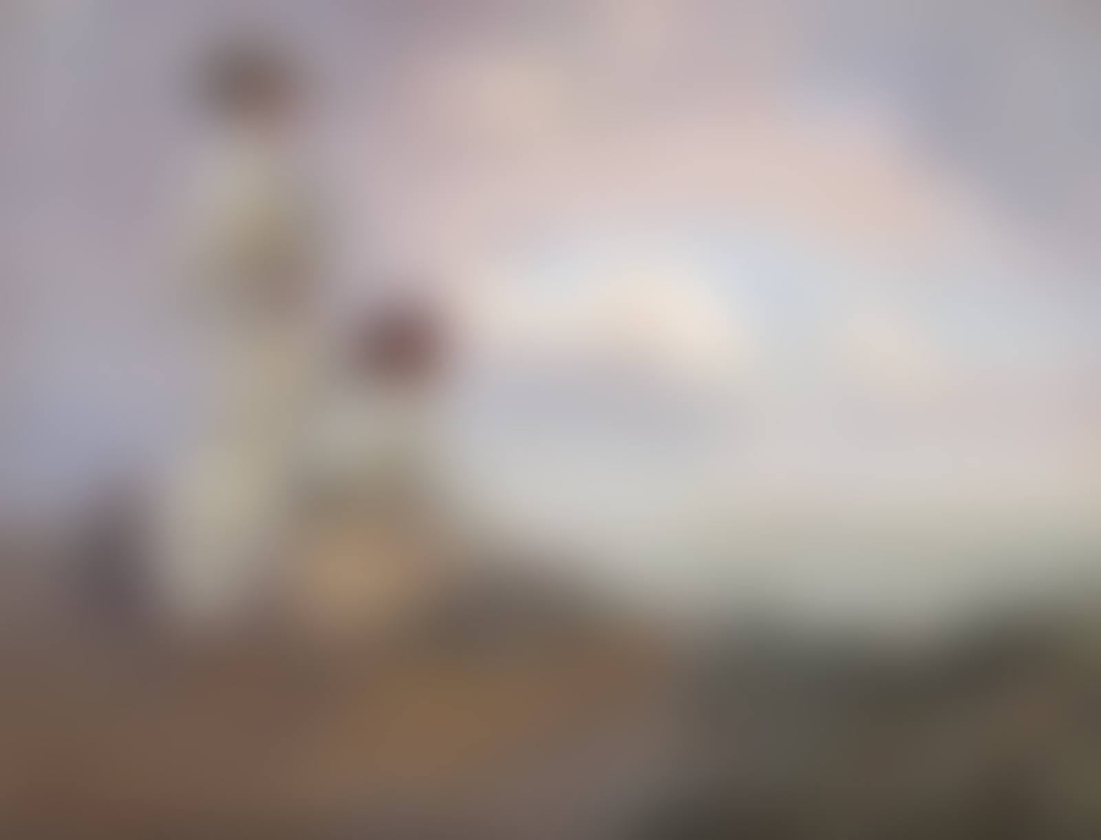 Two elegant ladies on the coast, gazing out to sea (preview)