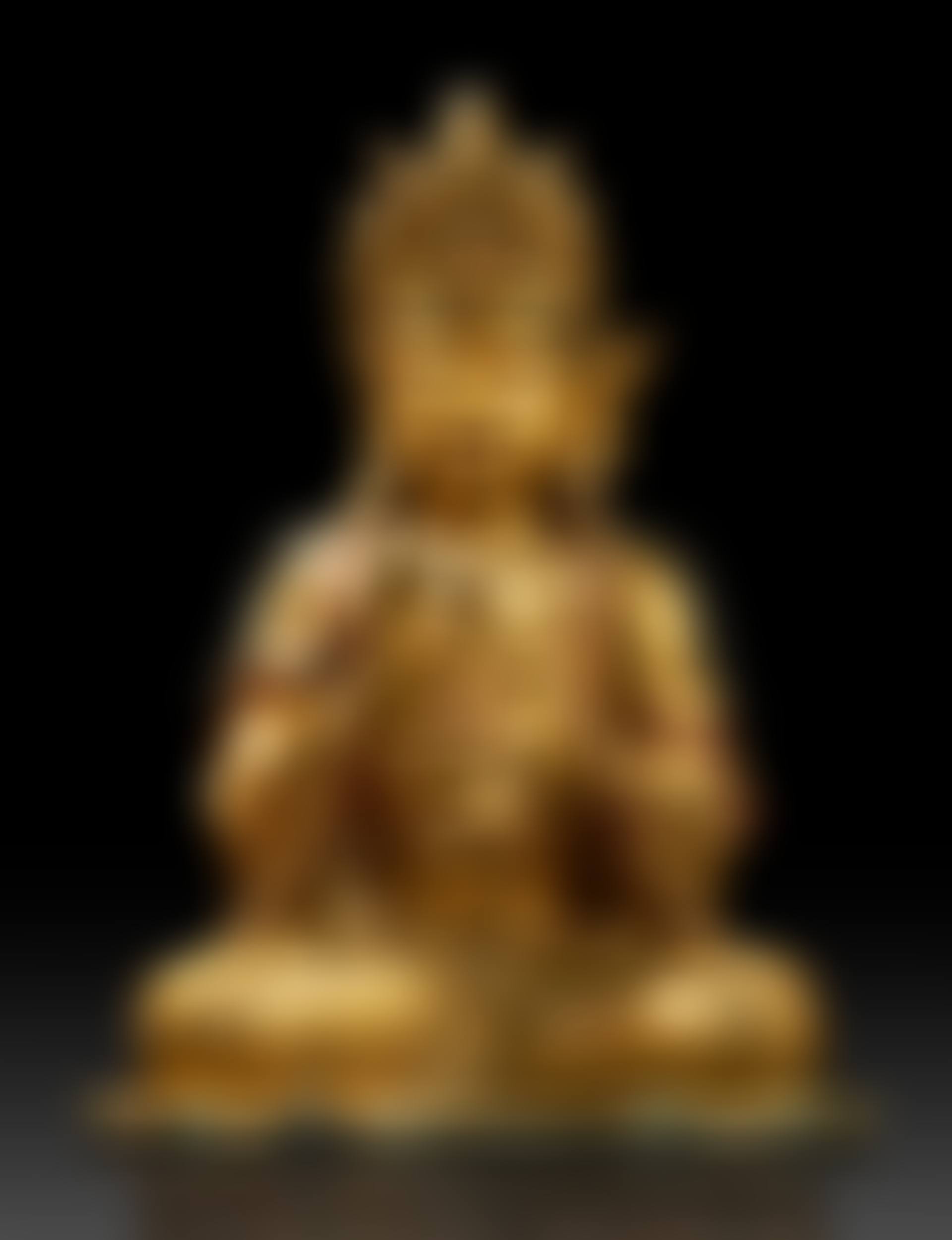 A large and imposing gilt bronze figure of Avalokiteshvara. (preview)