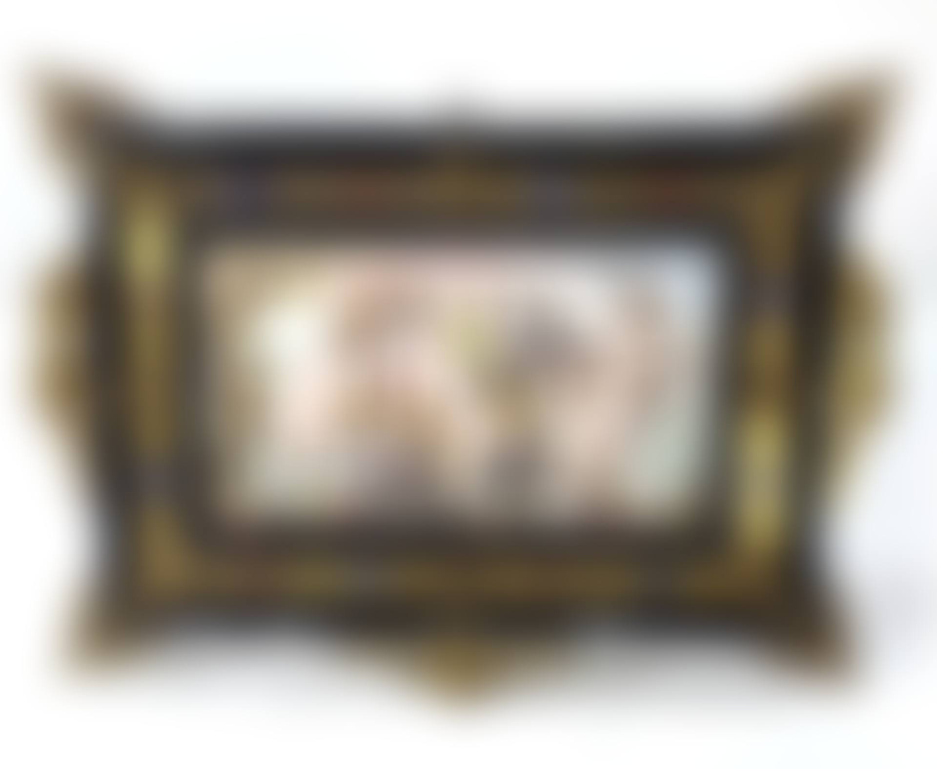Framed Italian Capodimonte allegorical plaque (preview)