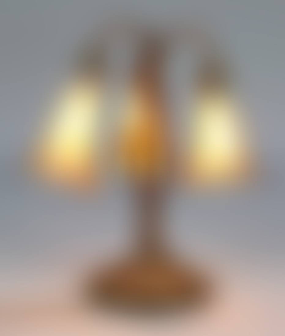 Patinated bronze and favrile glass tulip lamp (preview)