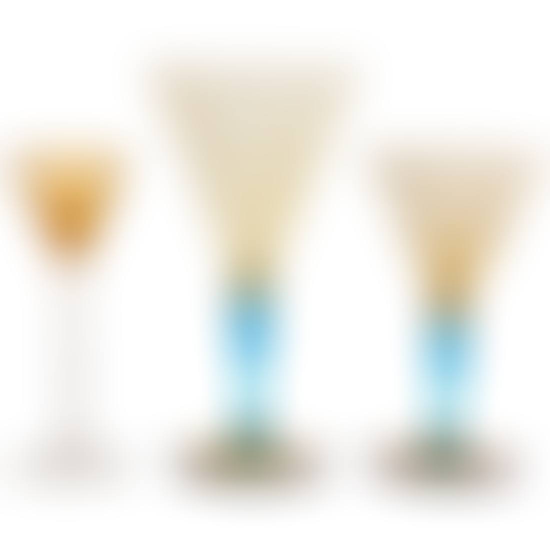 amber, celeste blue and clear glass suite of stemware (preview)