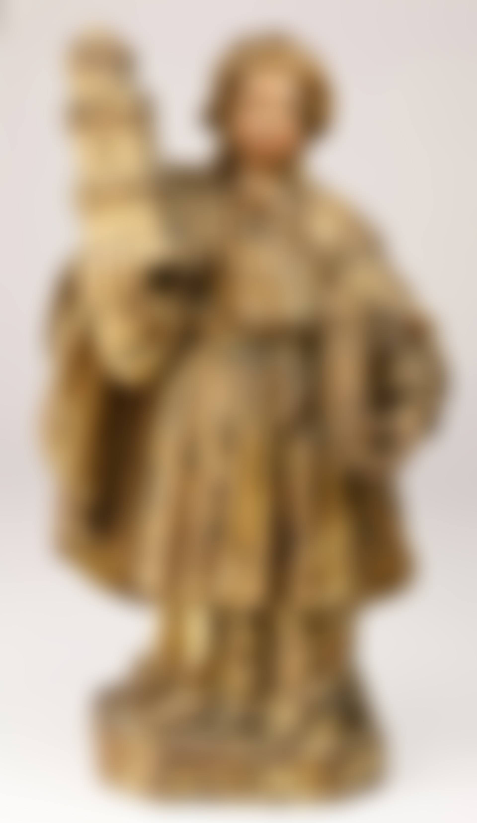 An Italian carved wood and polychrome decorated figure of Saint Barbara (preview)