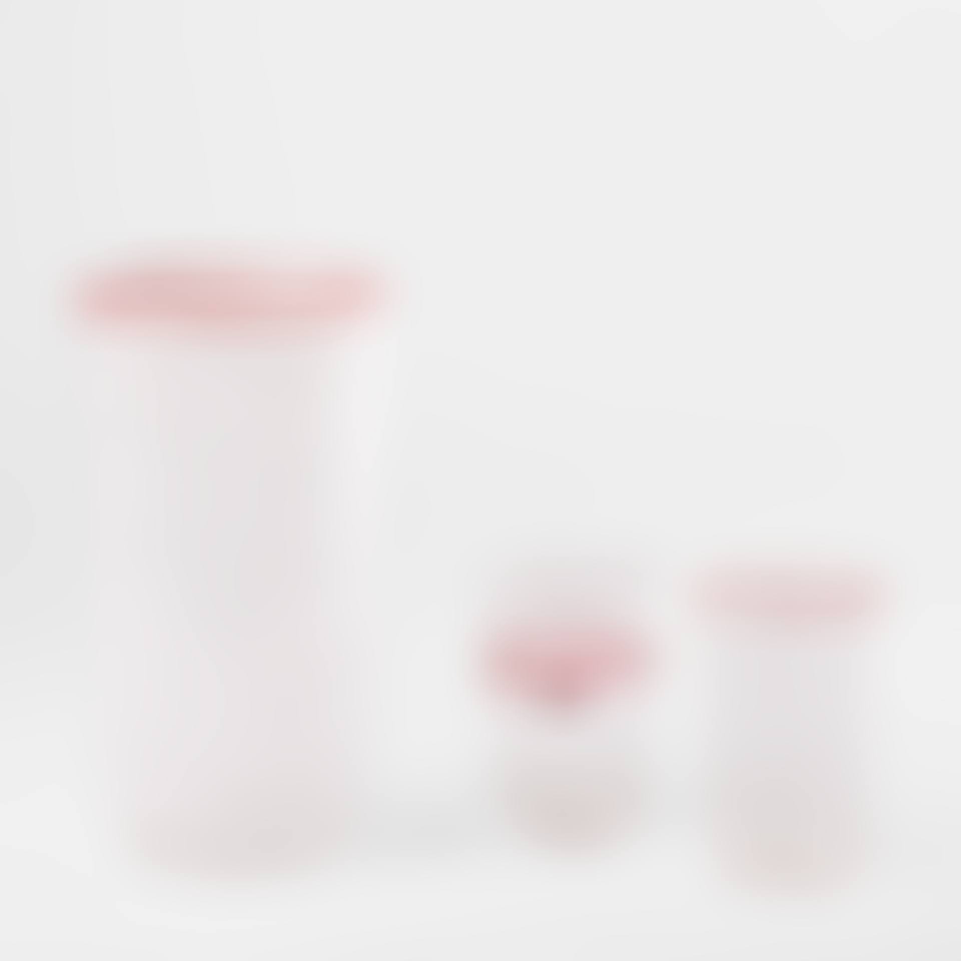 Group of Three Glasses; Cylindrical Vase with Milk Glass Filigree and Oxblood Lip Wrap (preview)