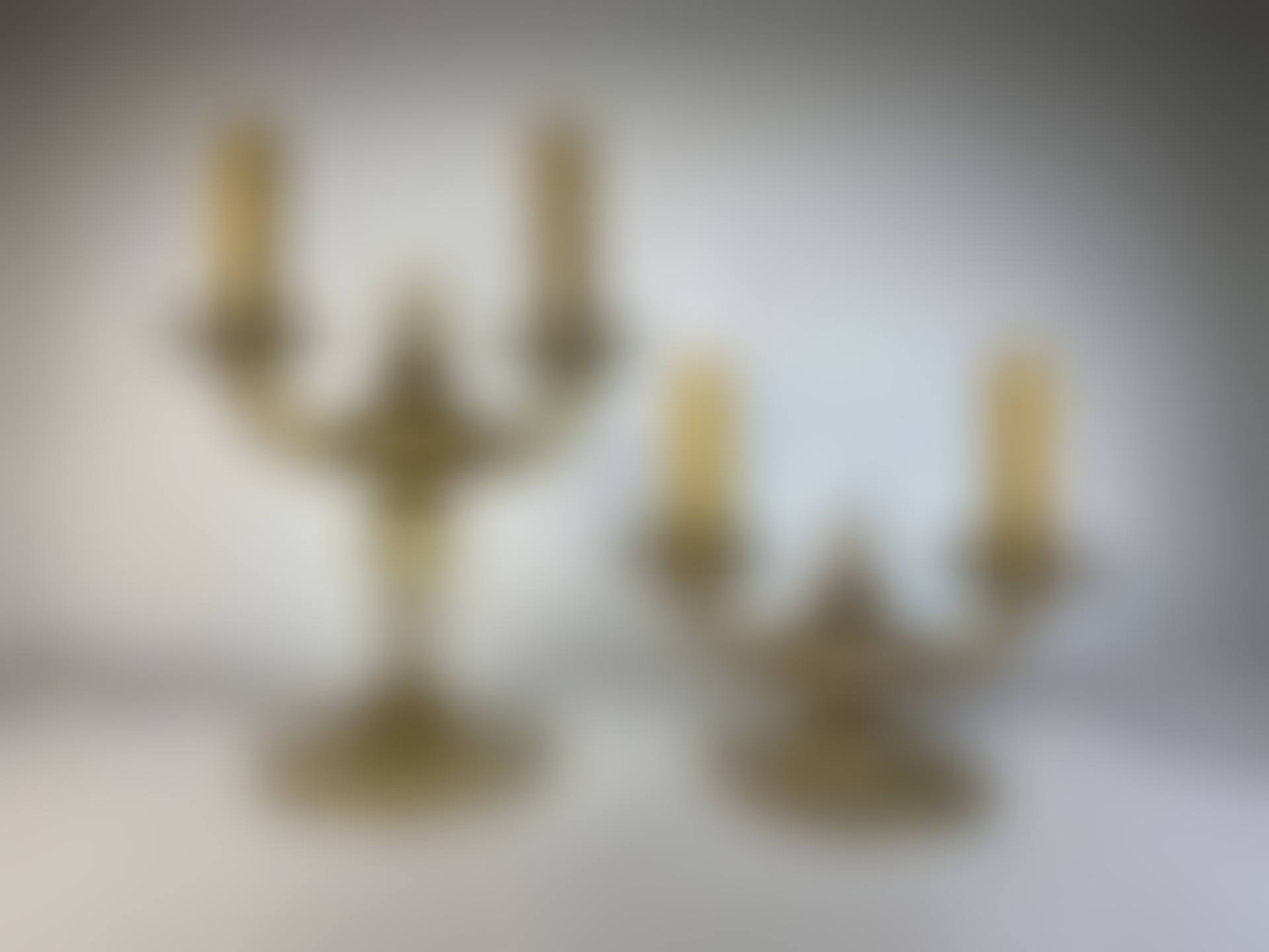 Two smoked glass table lamps with two sconces (preview)