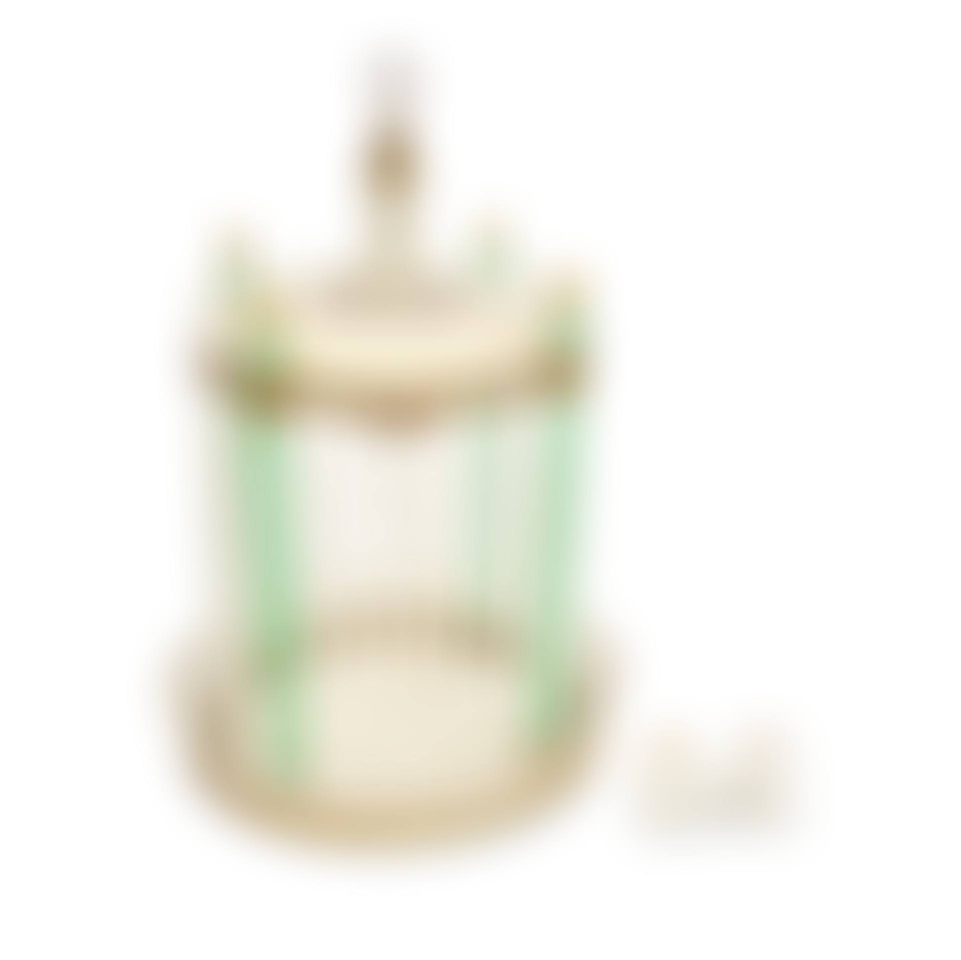 GILT AND PAINTED OPALINE GLASS AND BRASS BIRD CAGE (preview)