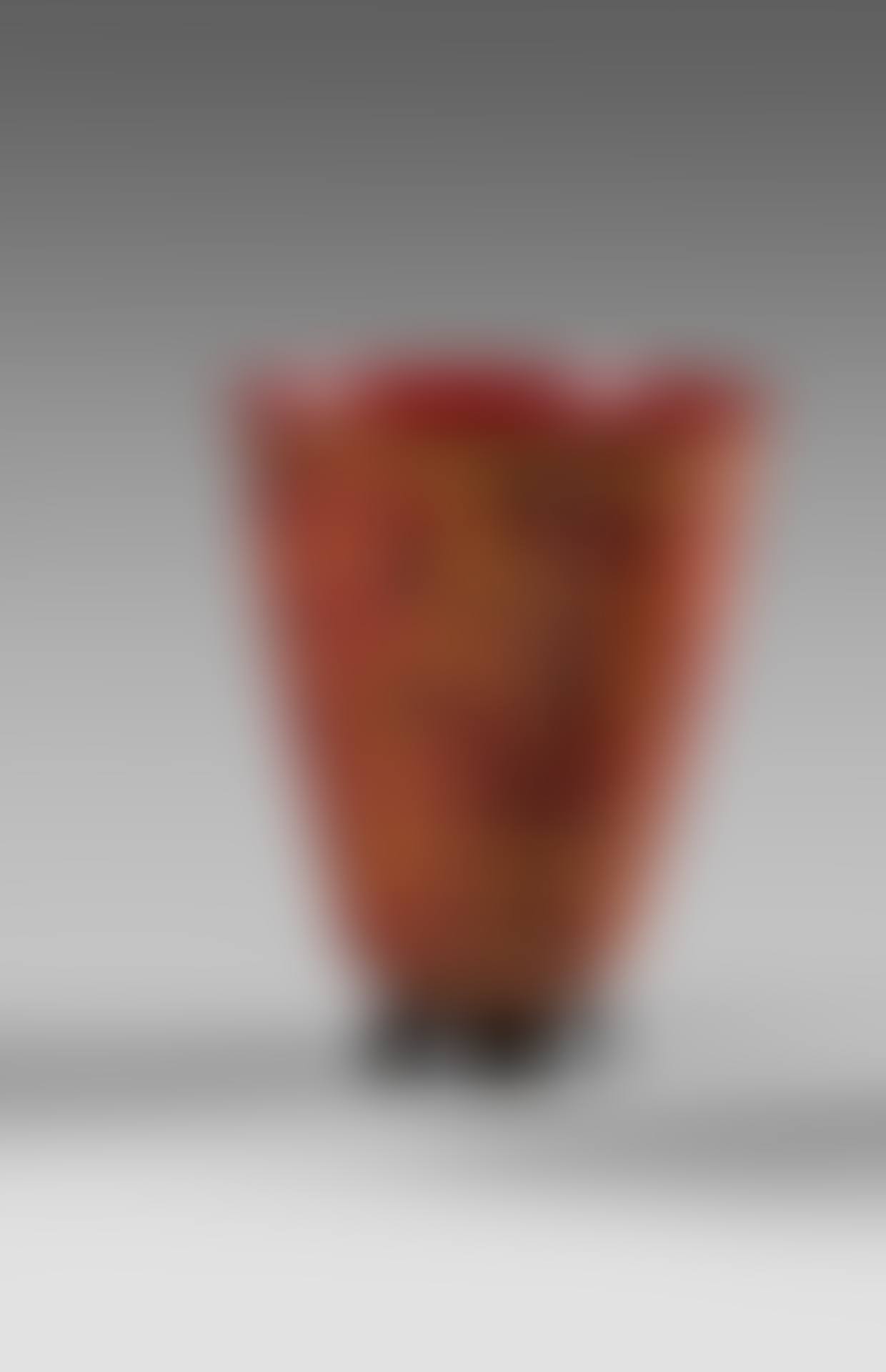 Small conical vase on a heel in black and orange-red Chinese lacquer (preview)
