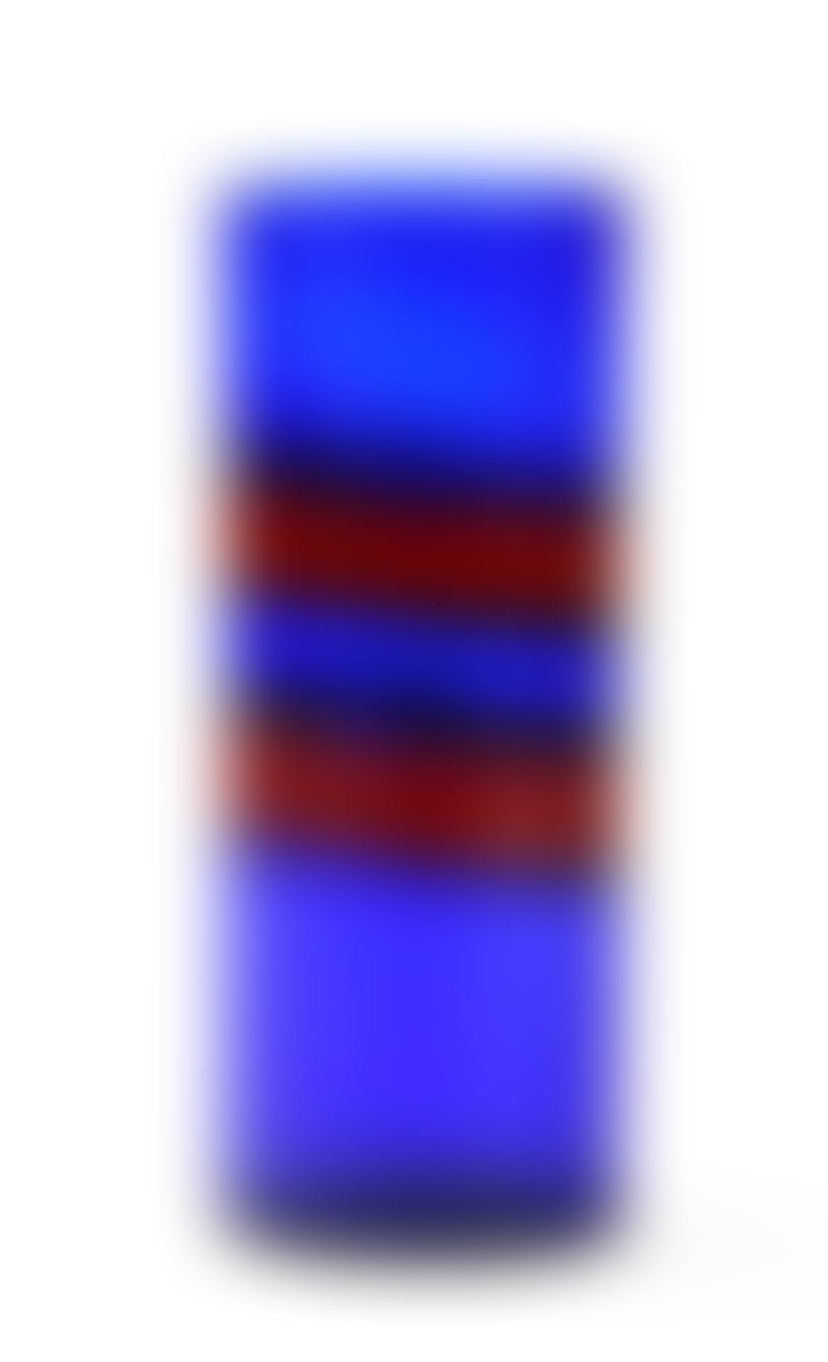 Red polychrome glass scroll vase on a blue background (preview)