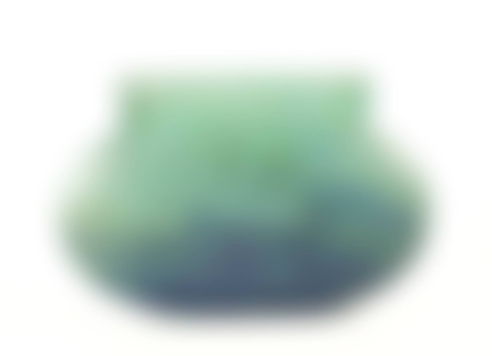 Vase with flattened body in blue and green speckled glass (preview)