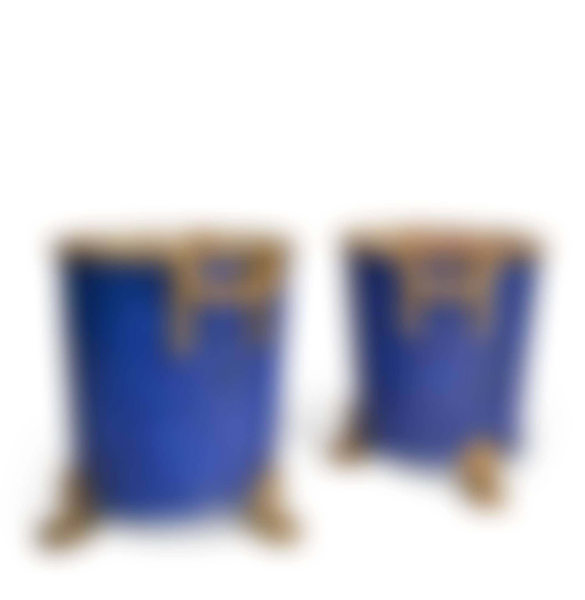 A PAIR OF POLYCHROME-DECORATED METAL JARDINERES (preview)