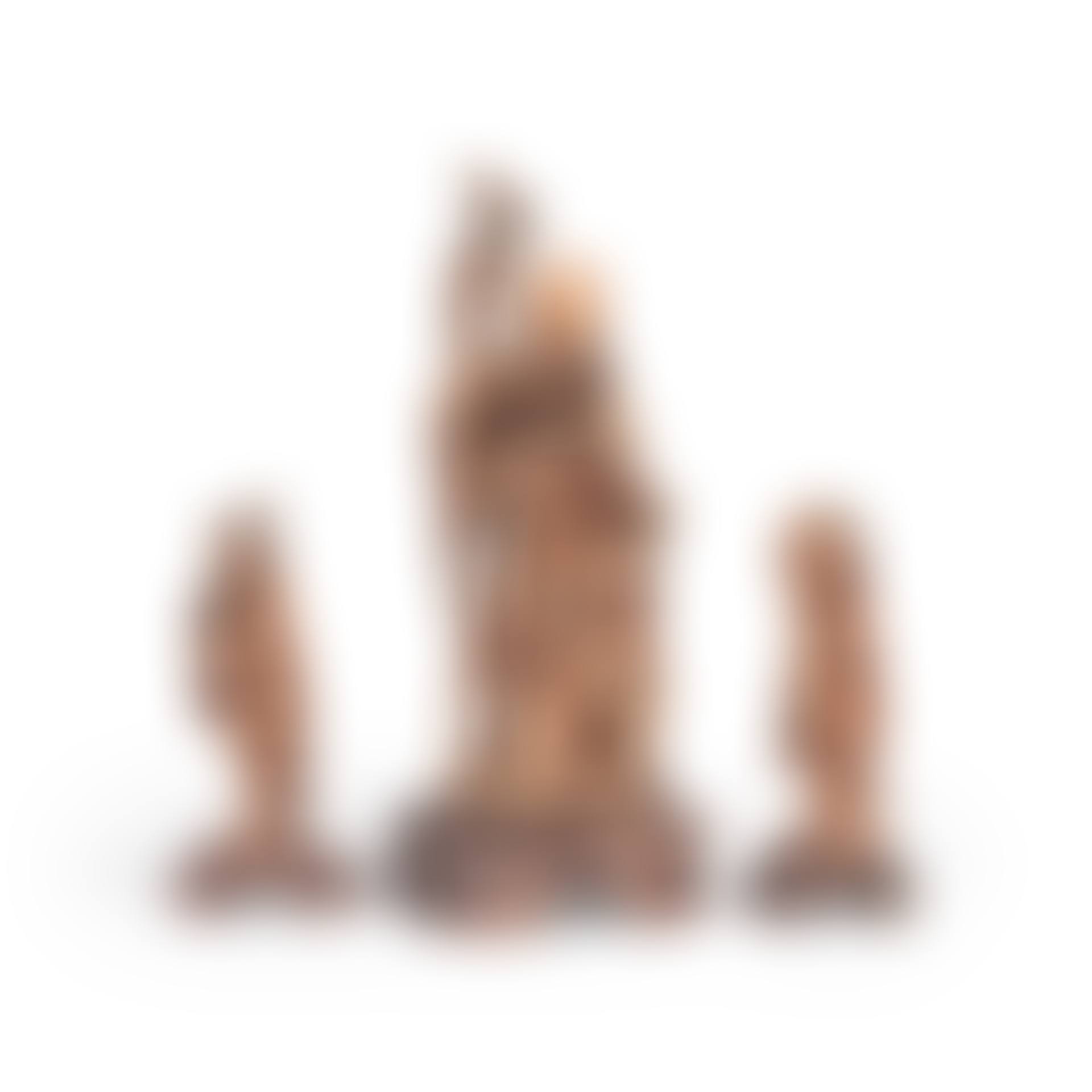 A Chinese carved and pierced boxwood figure of an elder, possibly representing Shoulao, the God of Longevity, together with two similar smaller figures (preview)
