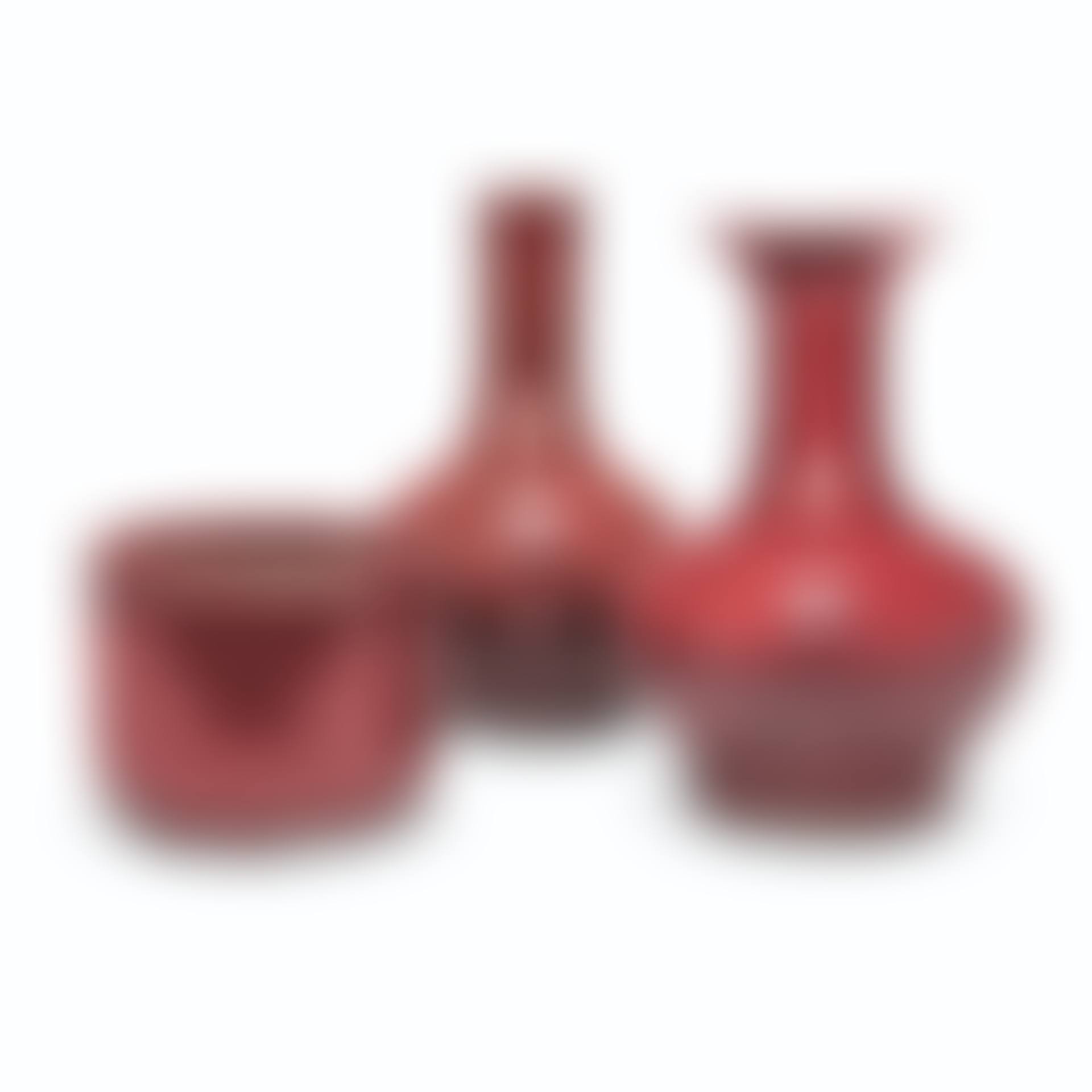 TWO CHINESE COPPER-RED GLAZED VASES AND A CHINESE COPPER-RED GLAZED CENSER (preview)
