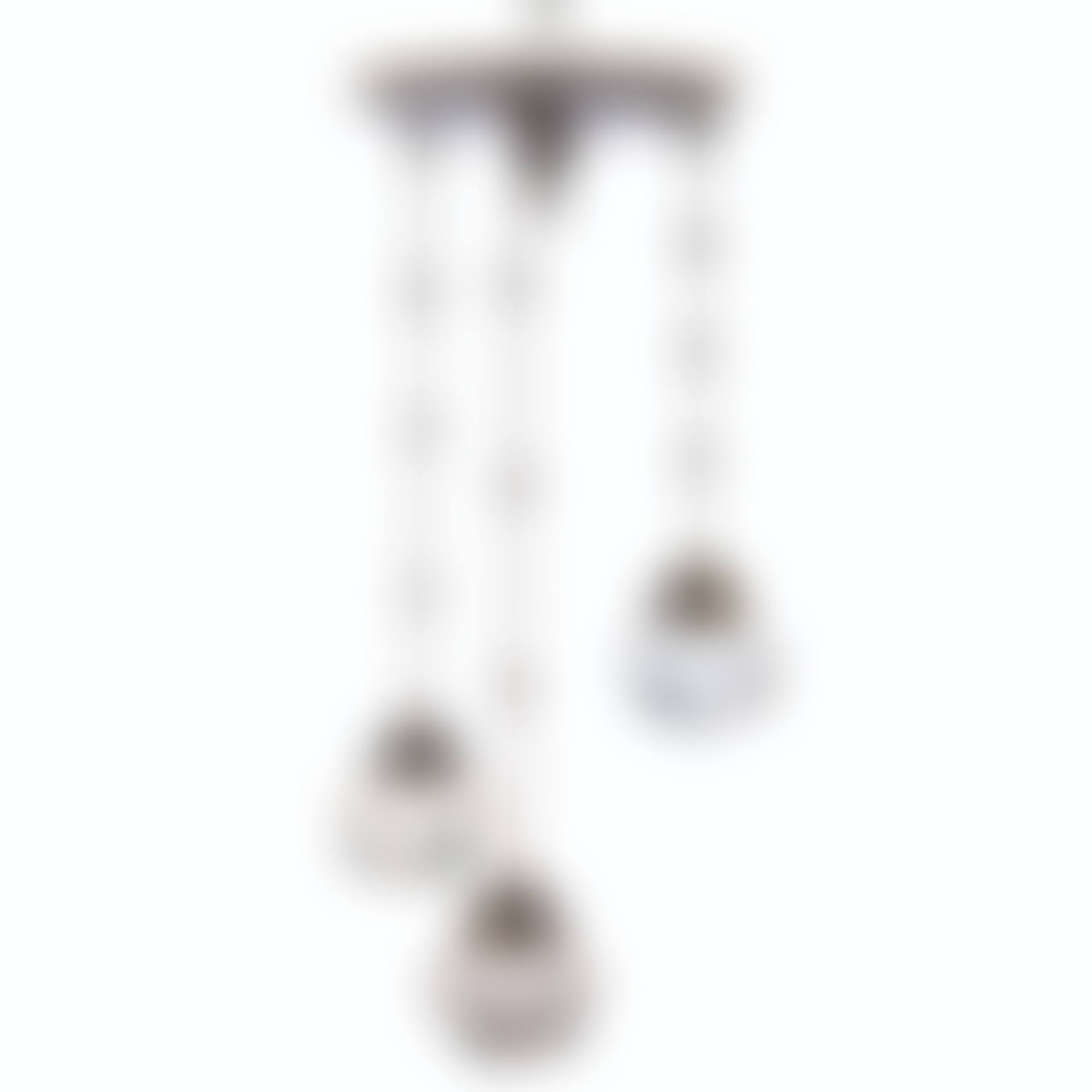 AN AUSTRIAN PATINATED-METAL AND GLASS THREE-LIGHT HANGING-LIGHT  (preview)