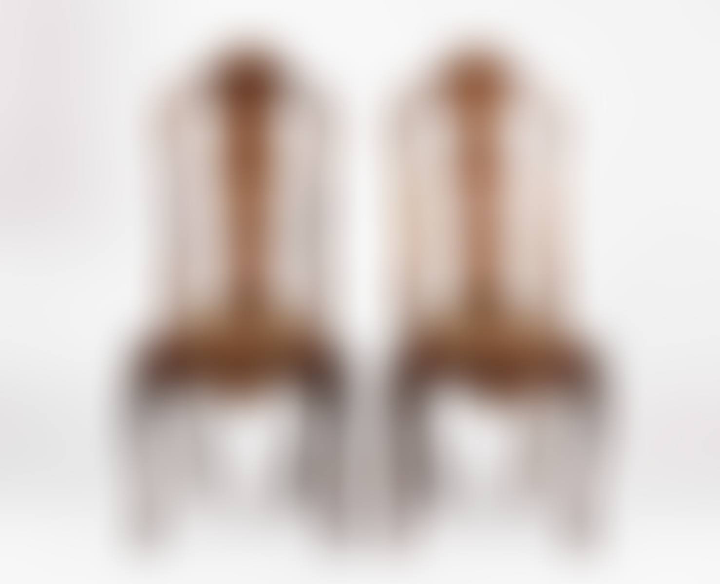 A pair of early 18th Century Dutch marquetry high back single chairs, (preview)