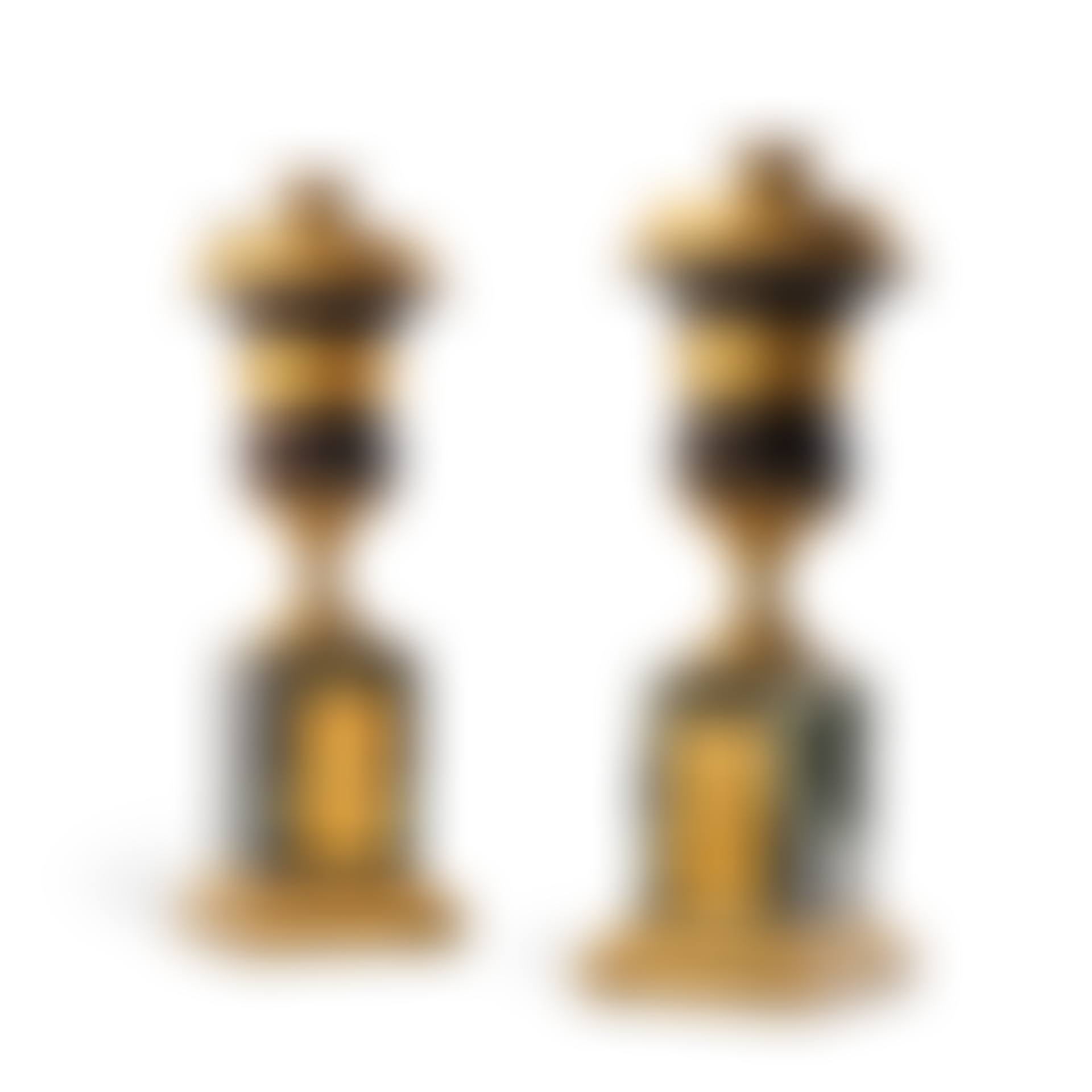 A pair of Empire style gilt and patinated bronze cassolettes forming canslesticks (preview)