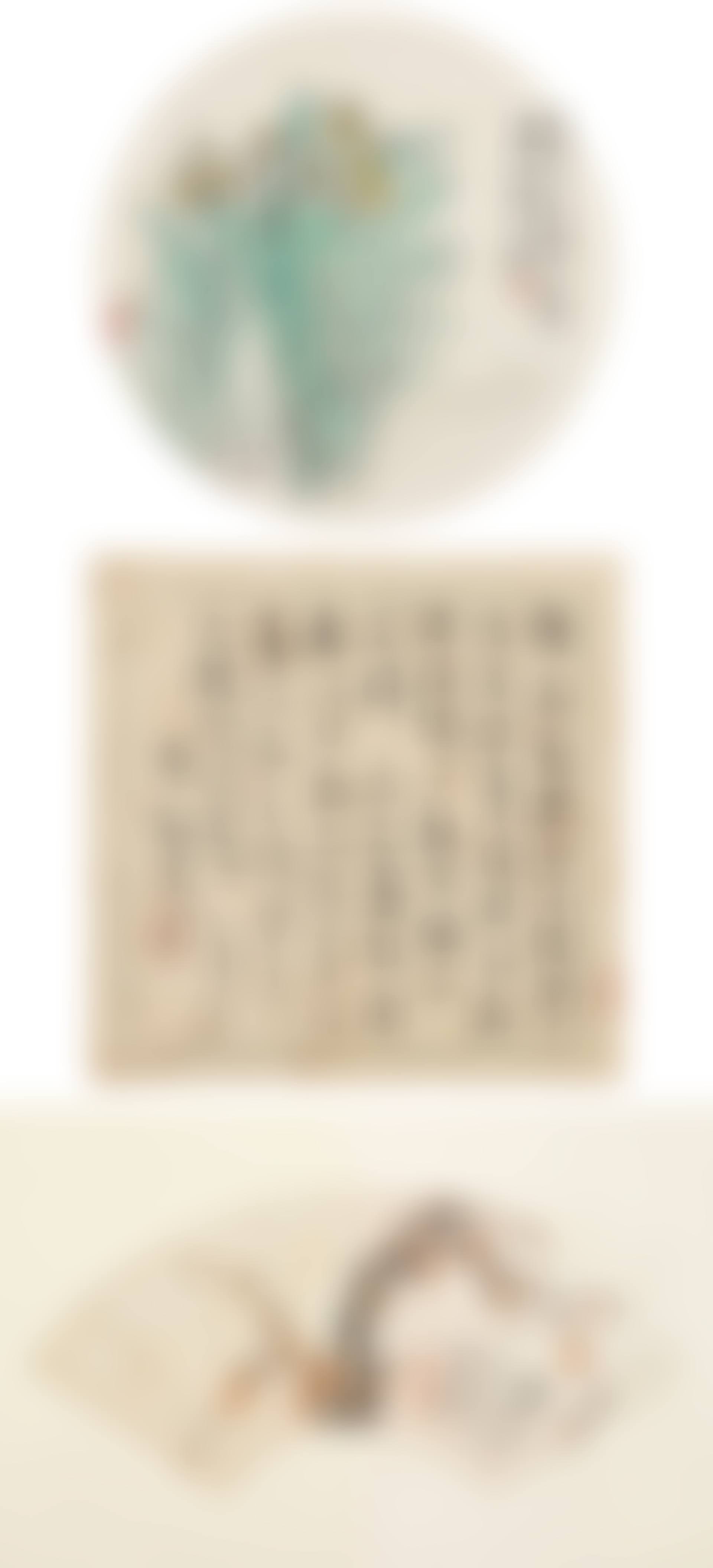 NARCISSUS, RED PLUM BLOSSOM AND CALLIGRAPHY IN CURSIVE SCRIPT (preview)
