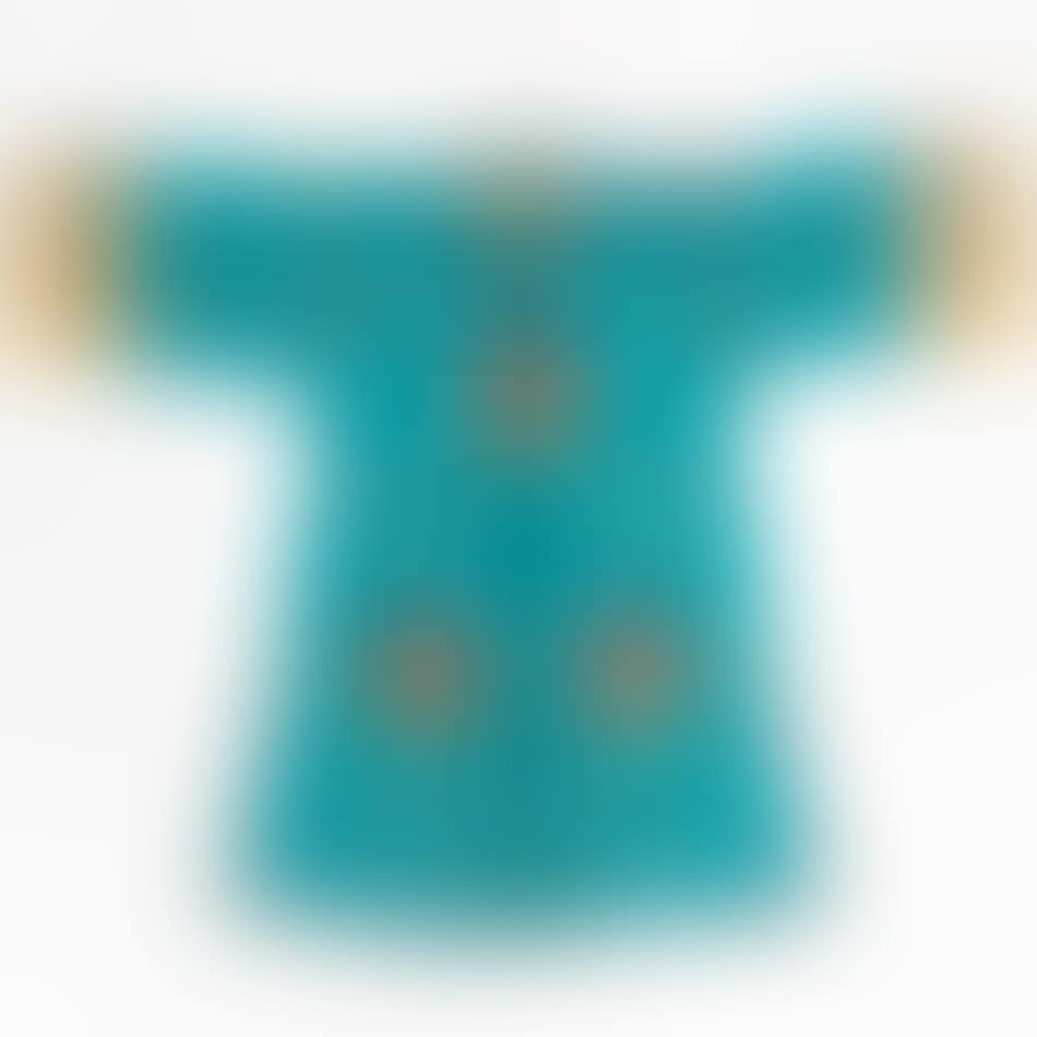 Silk Embroidery Blue Robe with Floral Bouquet Vases (preview)