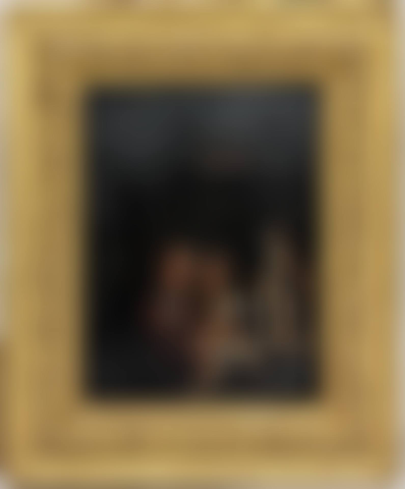 SCULPTOR AND HIS WIFE IN THE STUDIO LIT BY AN OIL LAMP (preview)