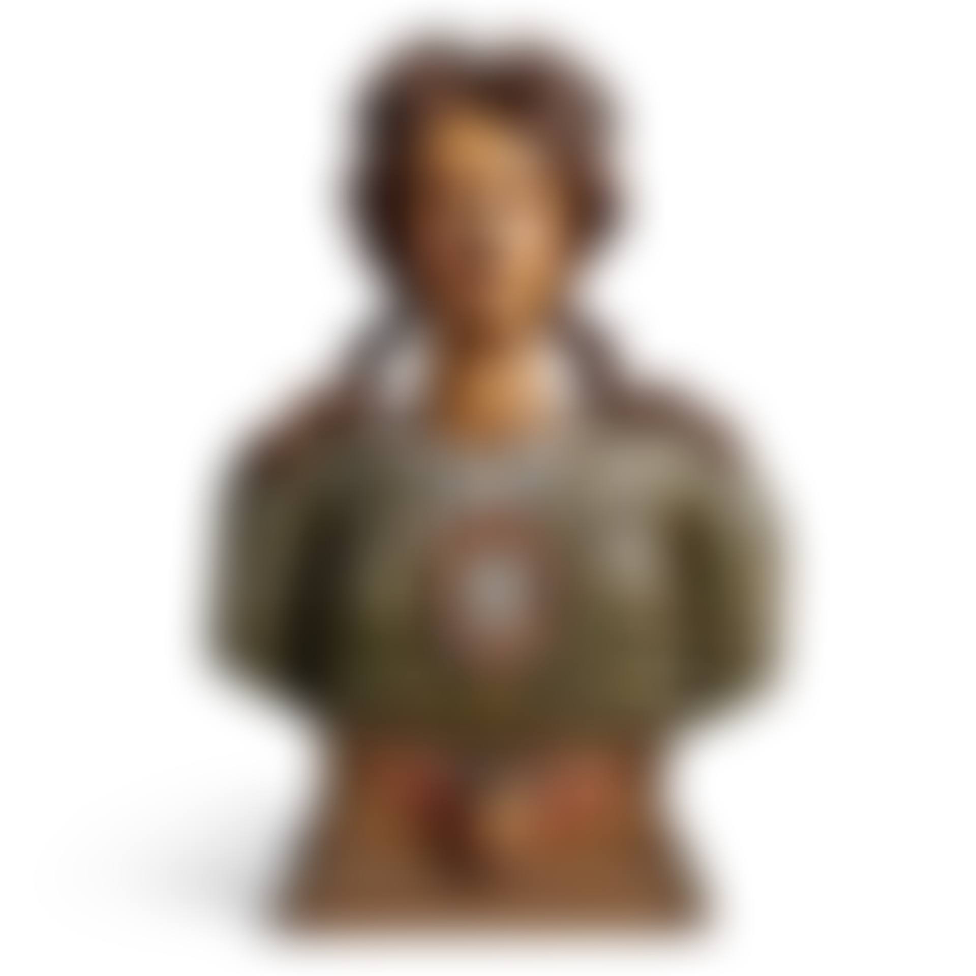 A Carved and Polychrome Paint-Decorated Female Bust, Probably British (preview)
