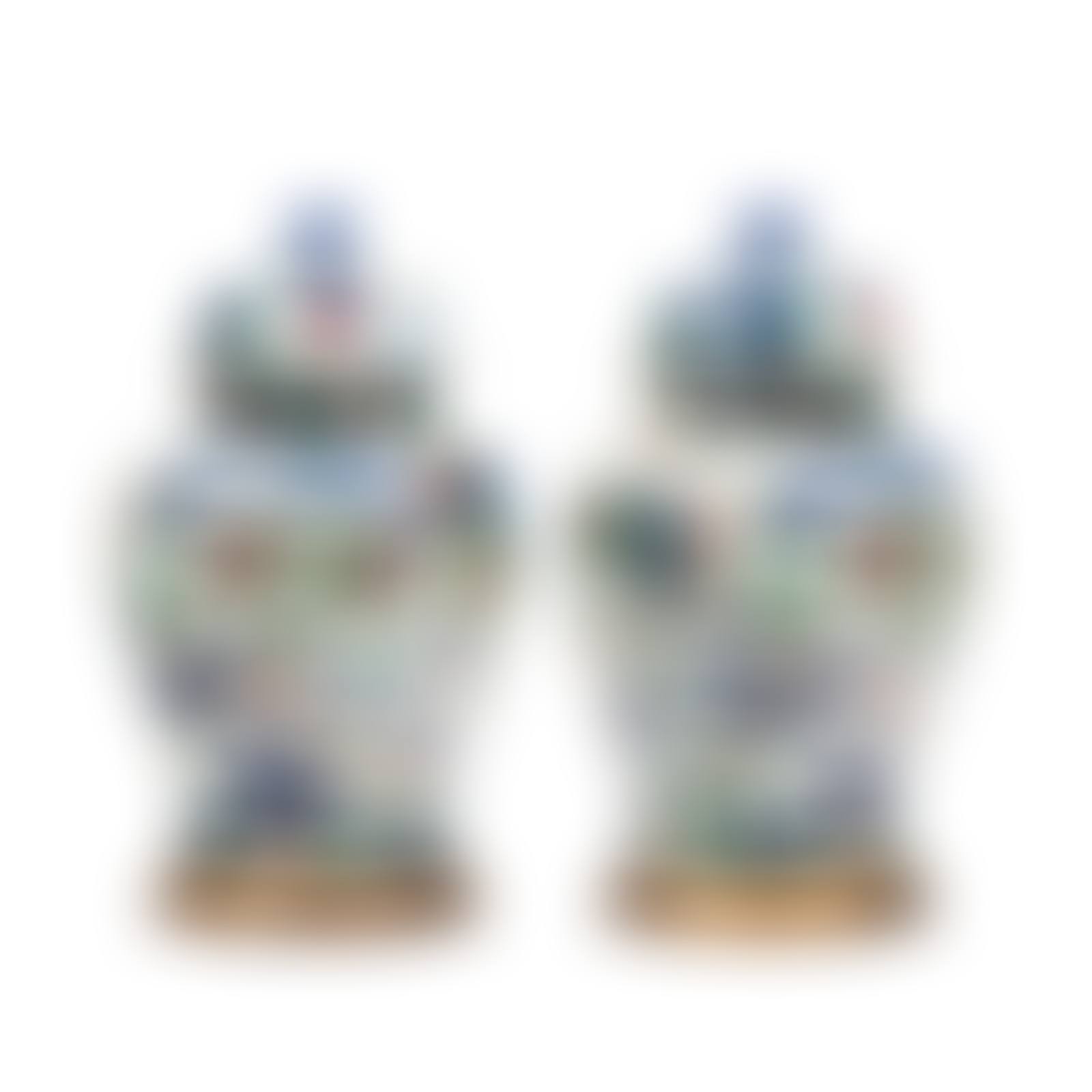 A Pair of Large Wucai Porcelain Jars (preview)