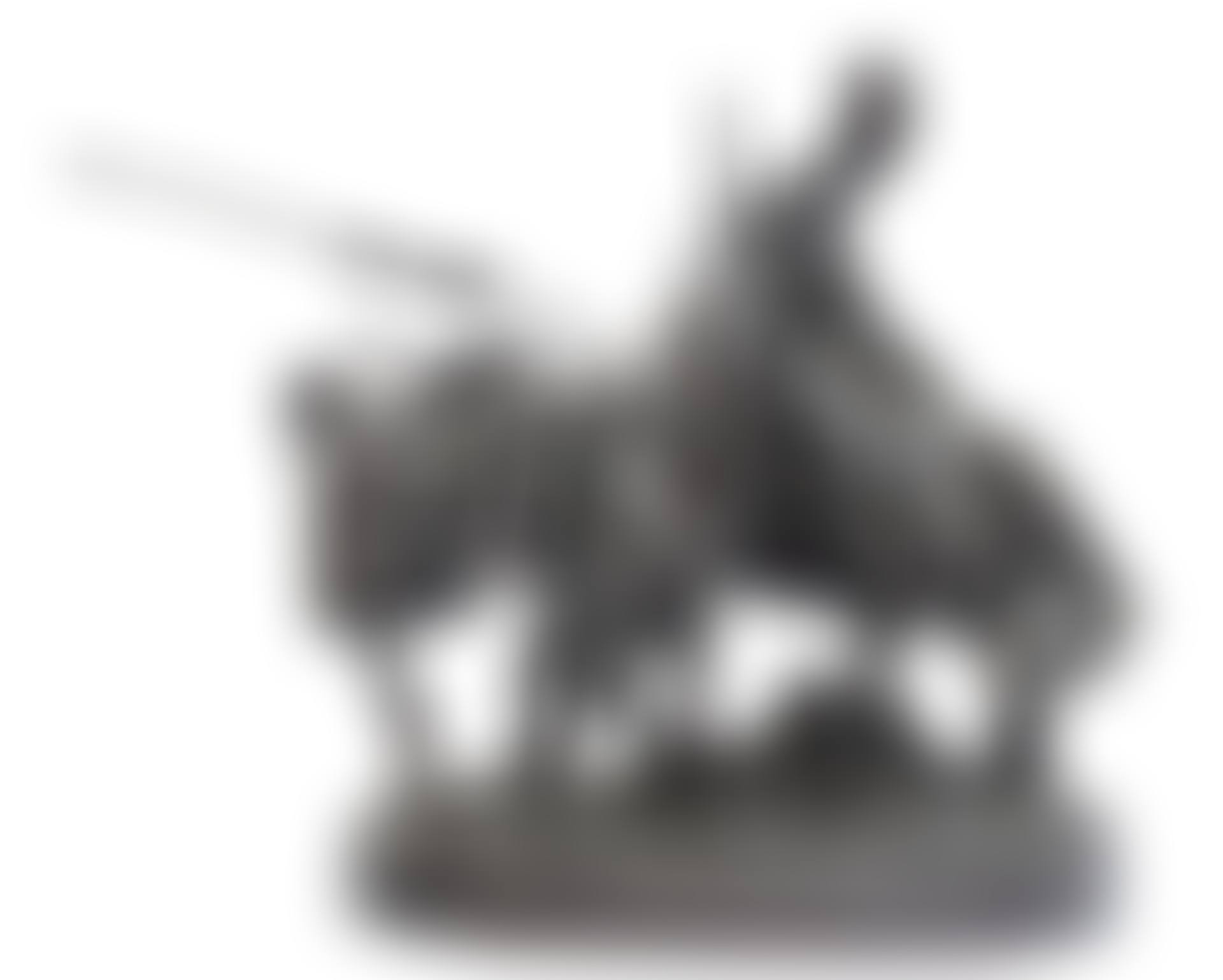 ORIGINAL BRONZE SCULPTURE; 16" A ZAPOROZHIAN COSSACK AFTER BATTLE (preview)